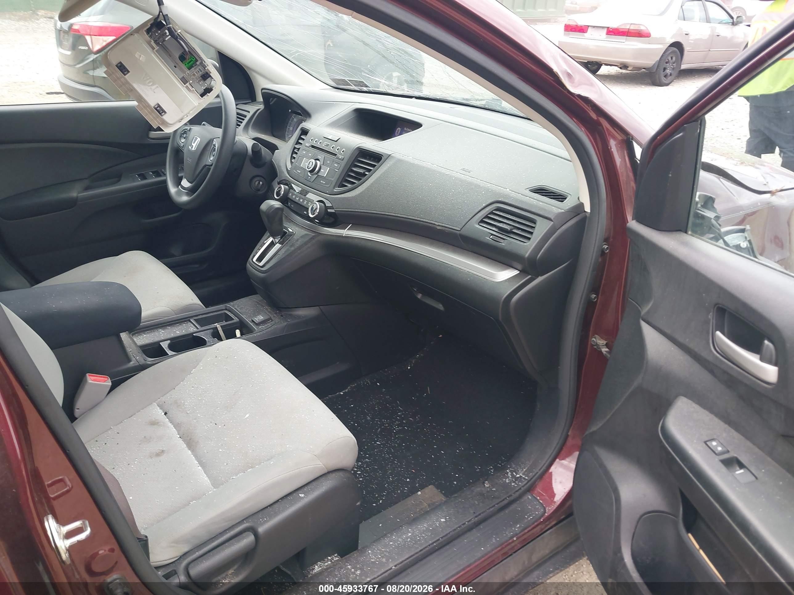 2015 Honda Cr-v Lx Maroon vin: 5J6RM4H30FL076059