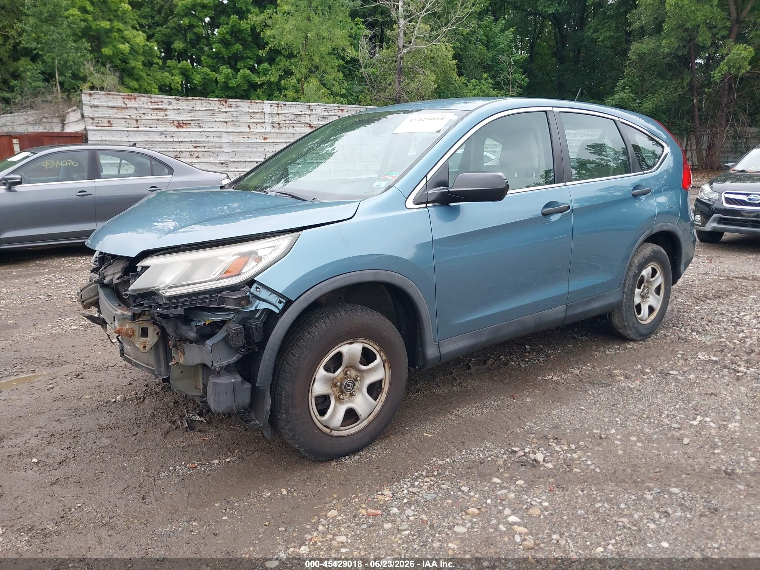 2015 Honda Cr-v Lx Blue vin: 5J6RM4H30FL076868
