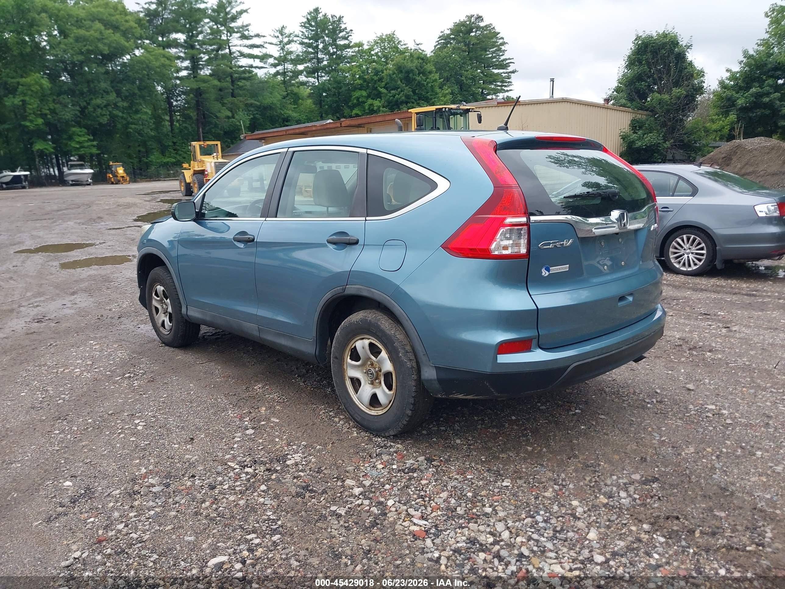 2015 Honda Cr-v Lx Blue vin: 5J6RM4H30FL076868