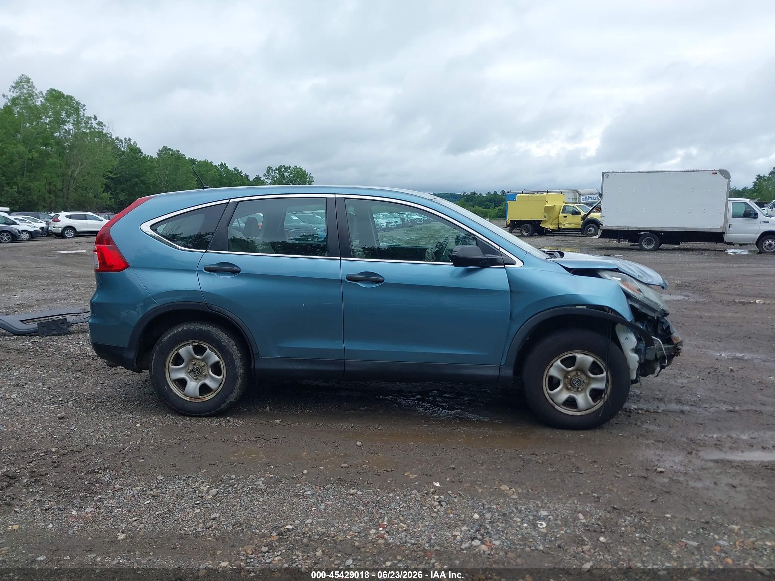 2015 Honda Cr-v Lx Blue vin: 5J6RM4H30FL076868