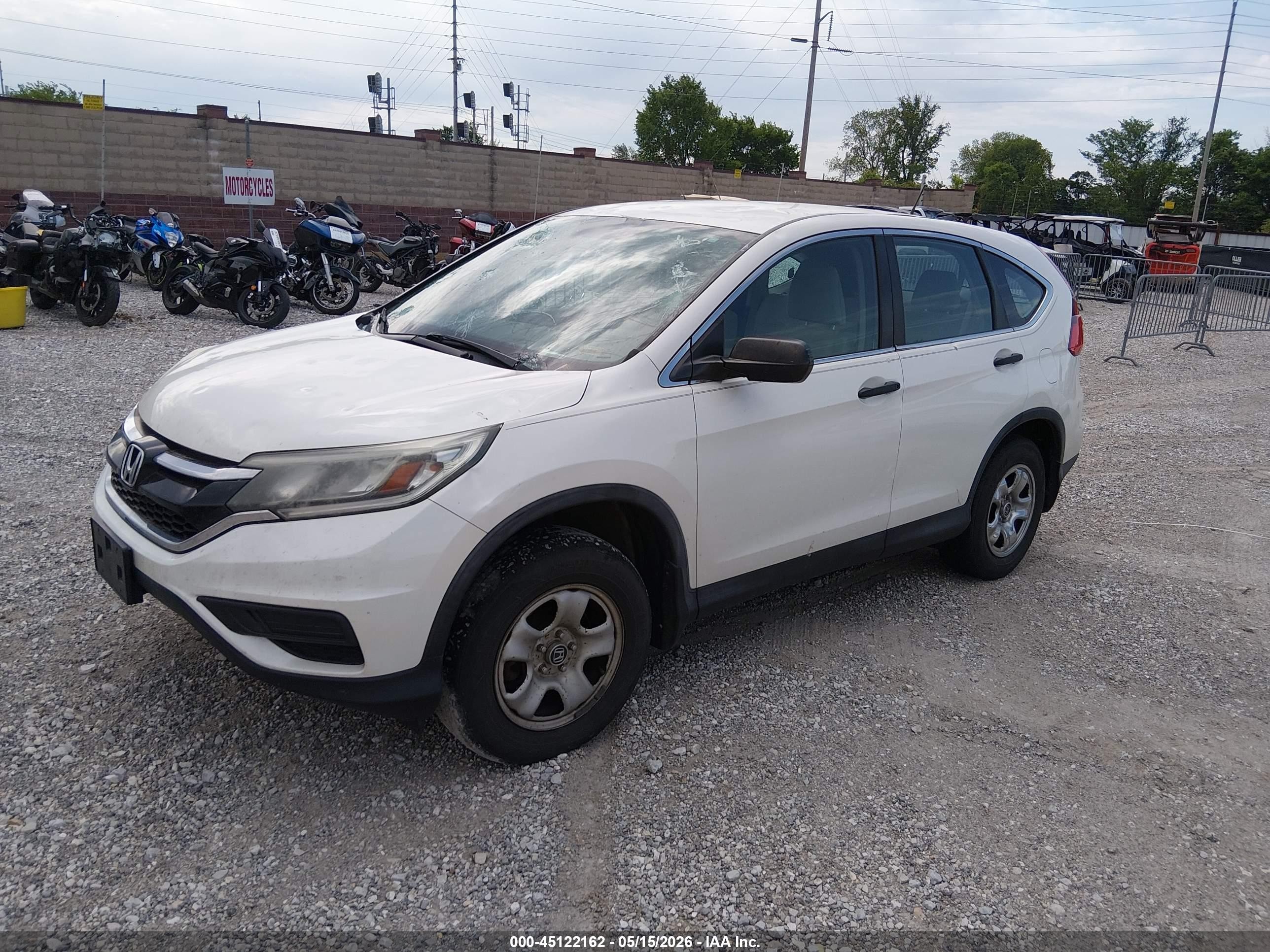 2015 Honda Cr-v Lx White vin: 5J6RM4H30FL097123