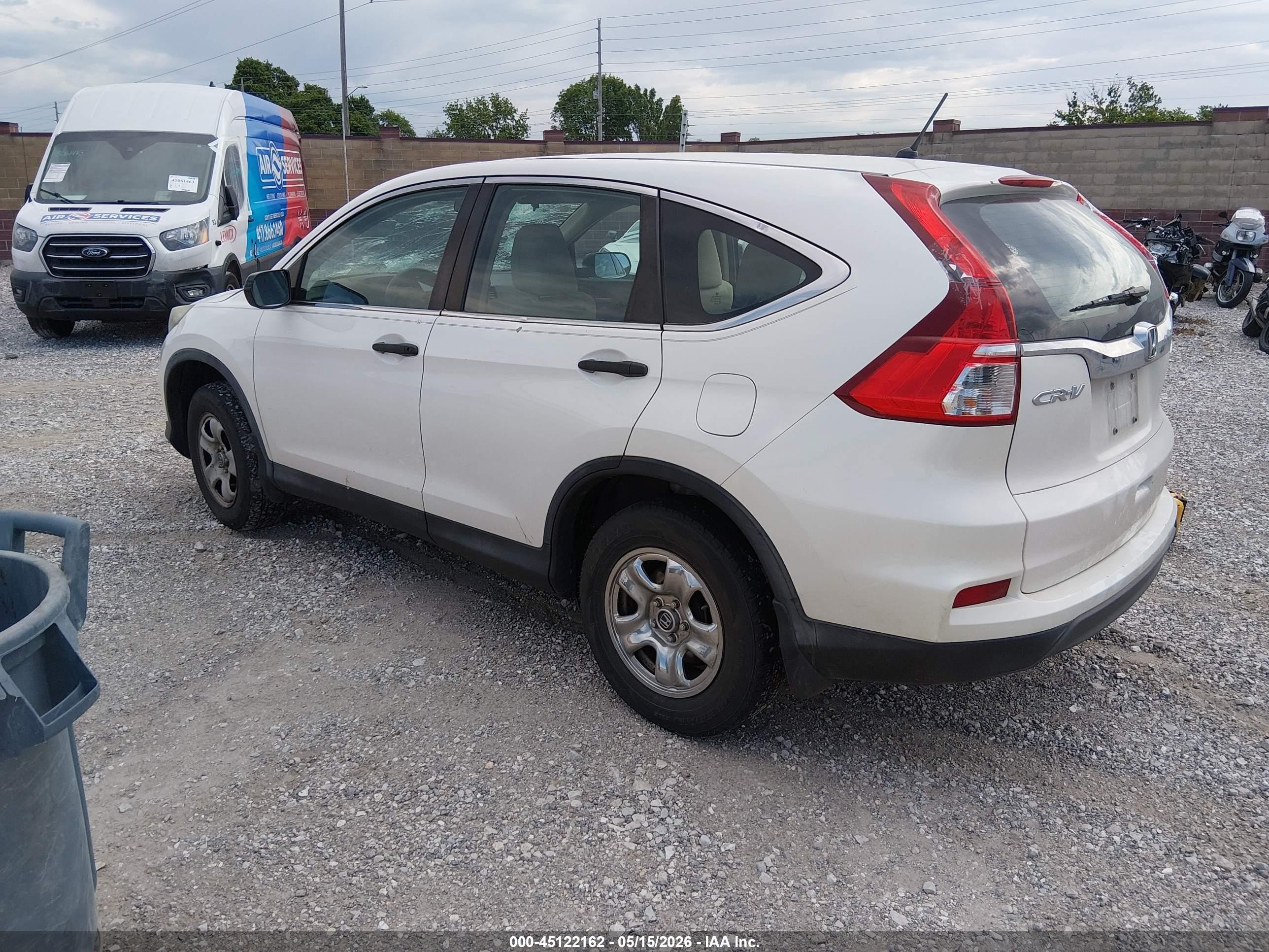 2015 Honda Cr-v Lx White vin: 5J6RM4H30FL097123