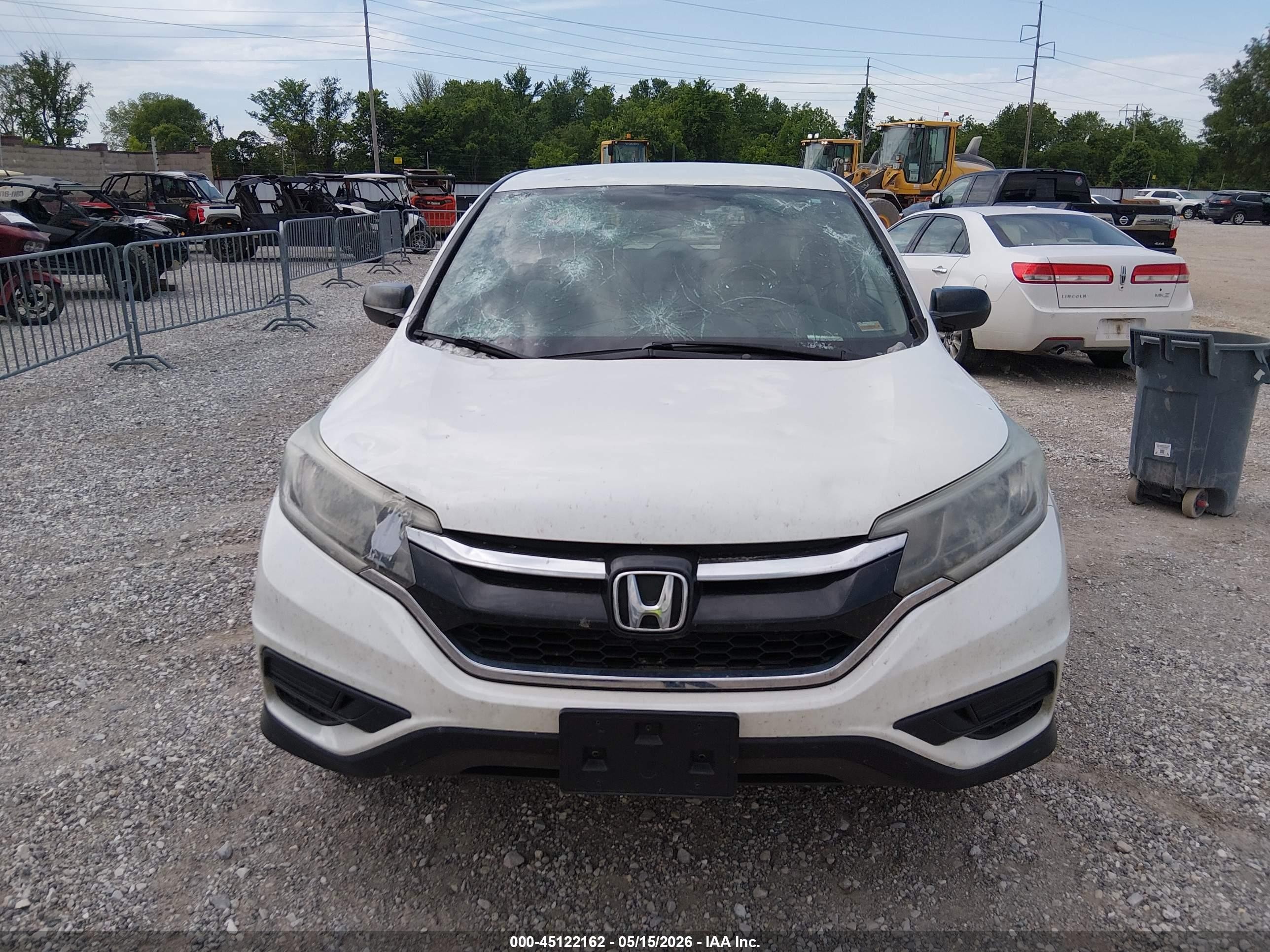 2015 Honda Cr-v Lx White vin: 5J6RM4H30FL097123