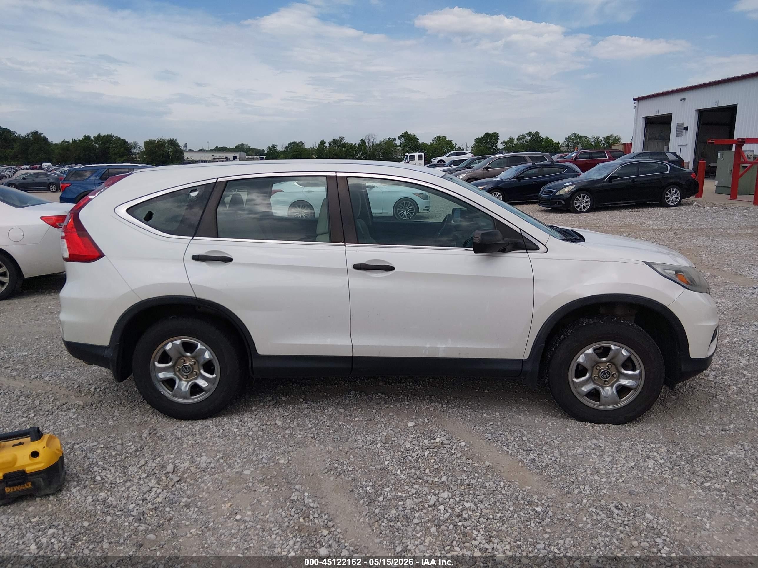 2015 Honda Cr-v Lx White vin: 5J6RM4H30FL097123