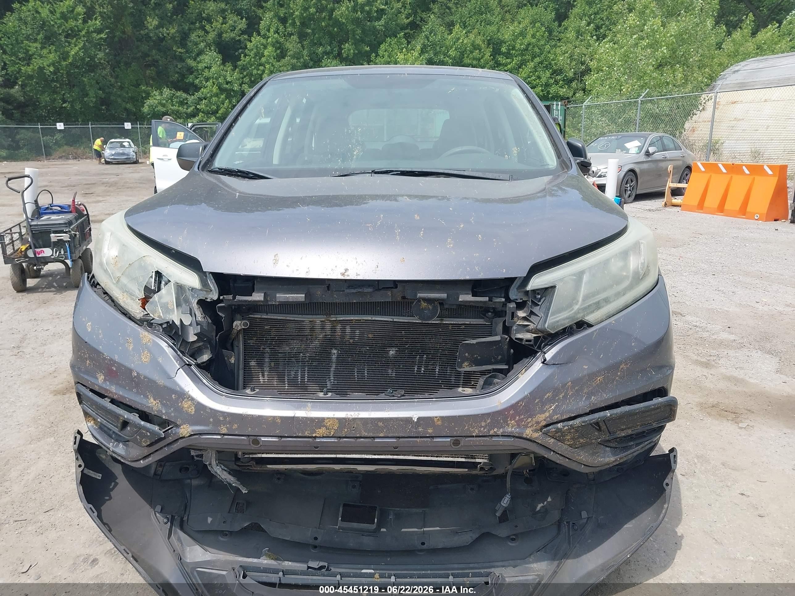 2015 Honda Cr-v Lx Gray vin: 5J6RM4H30FL102241