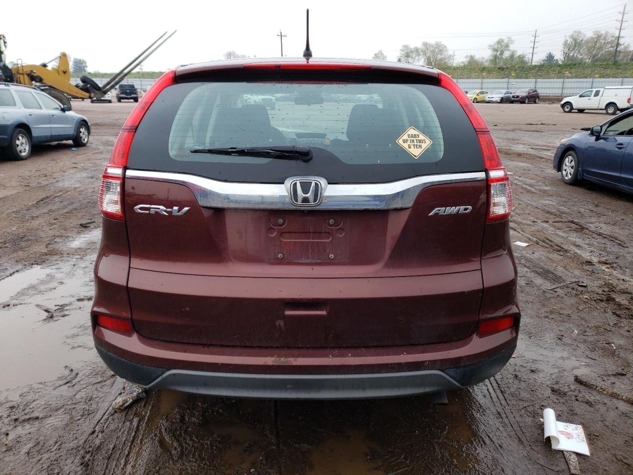 2015 Honda Cr-v Lx Burgundy vin: 5J6RM4H30FL113255