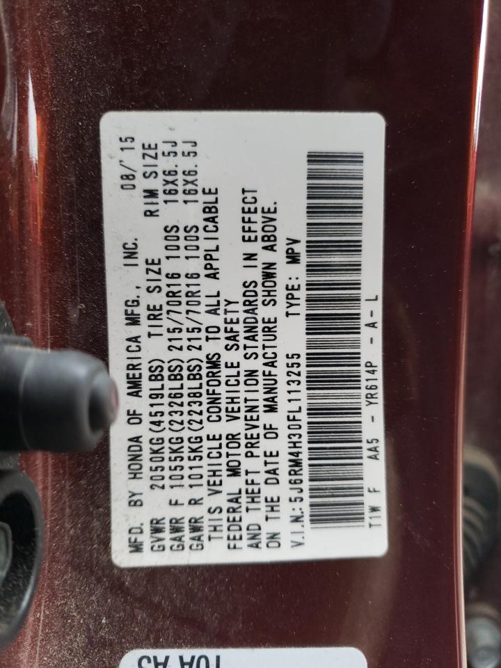 2015 Honda Cr-v Lx Burgundy vin: 5J6RM4H30FL113255