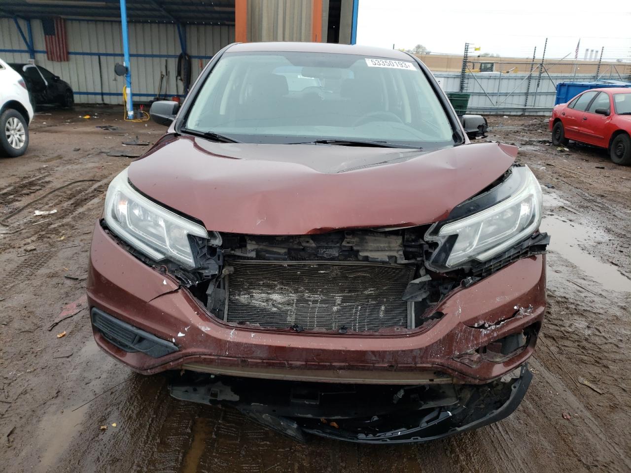 2015 Honda Cr-v Lx Burgundy vin: 5J6RM4H30FL113255
