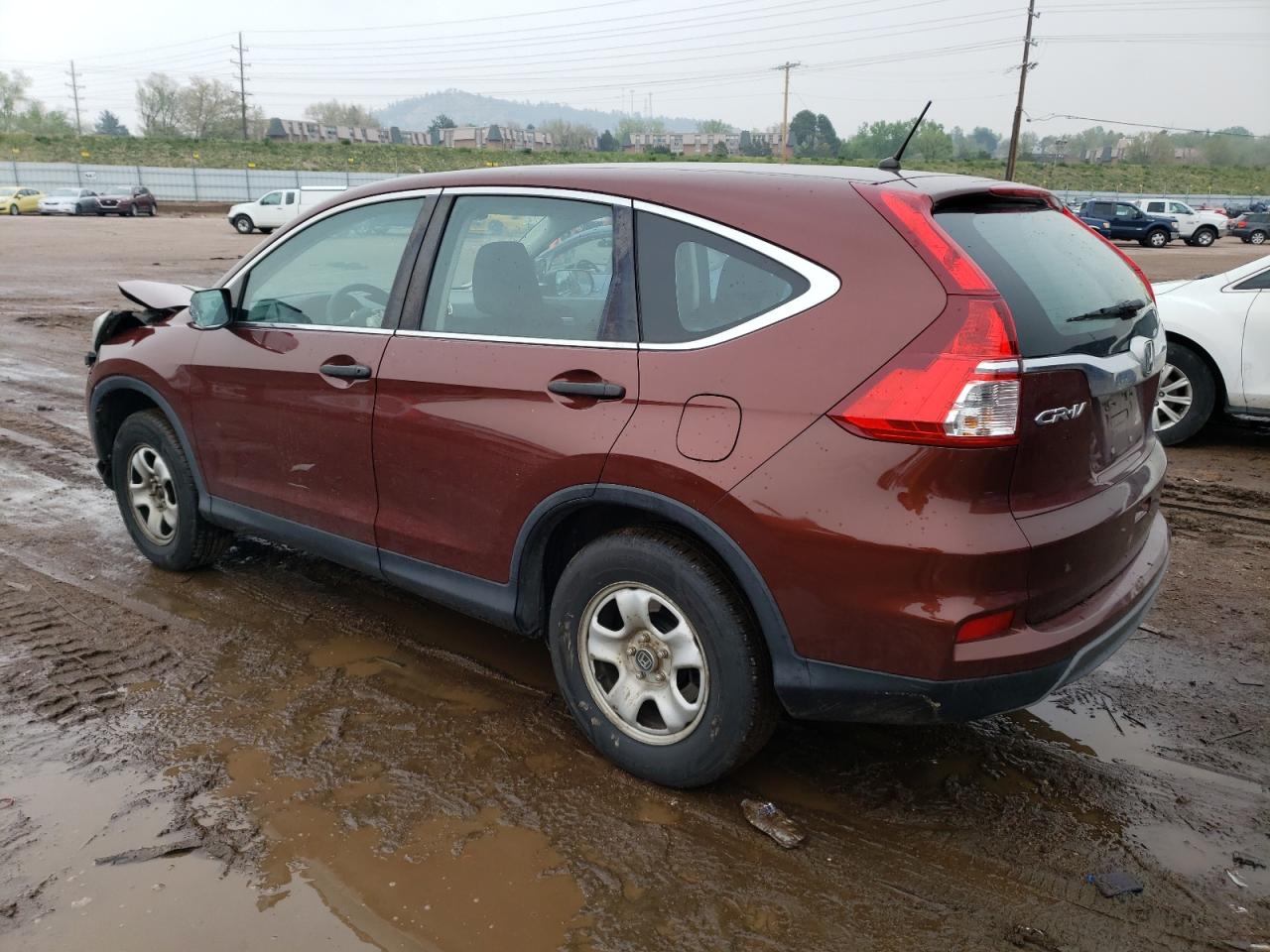 2015 Honda Cr-v Lx Burgundy vin: 5J6RM4H30FL113255