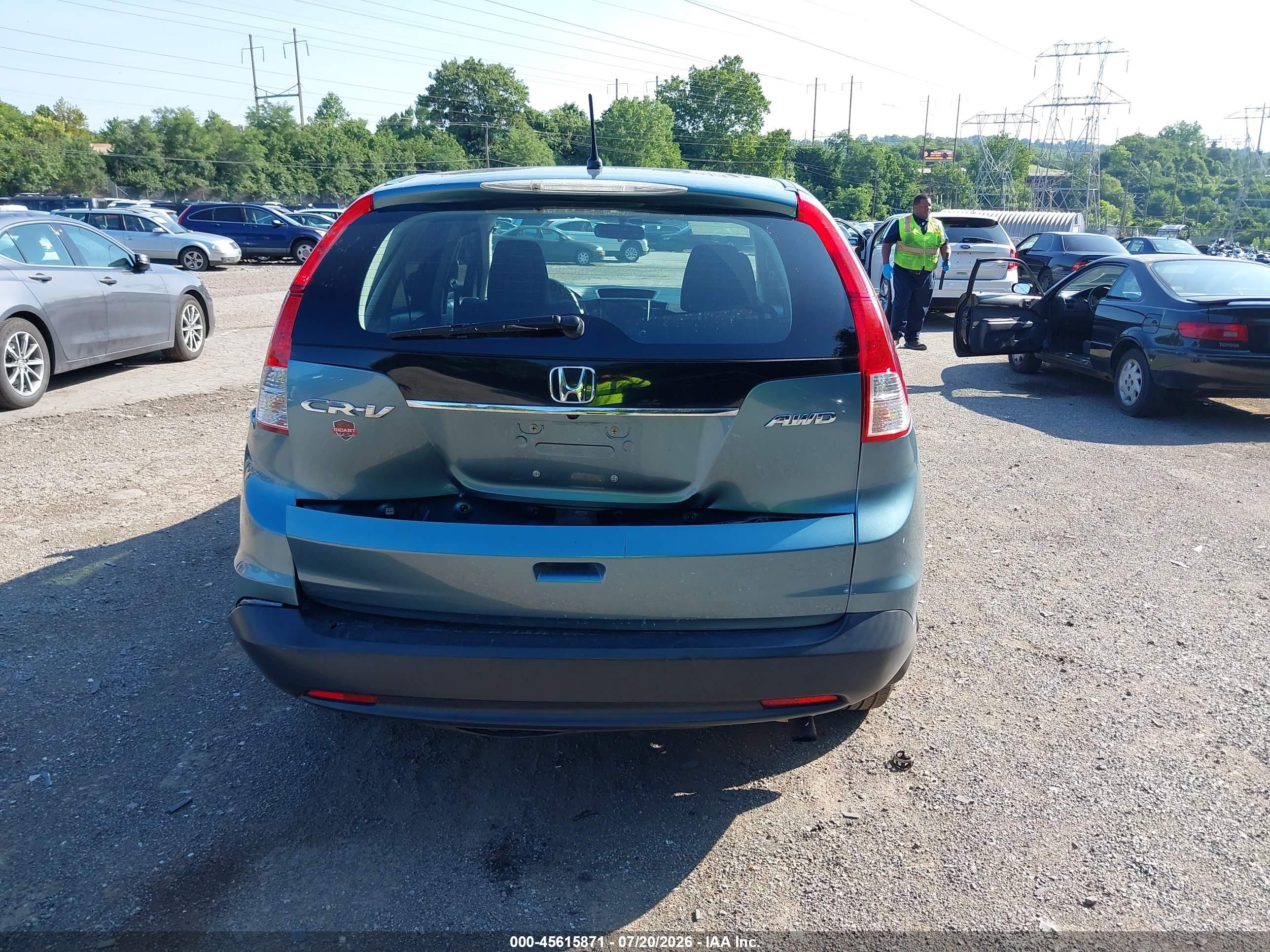 2013 Honda Cr-v Lx Light Blue vin: 5J6RM4H31DL013369