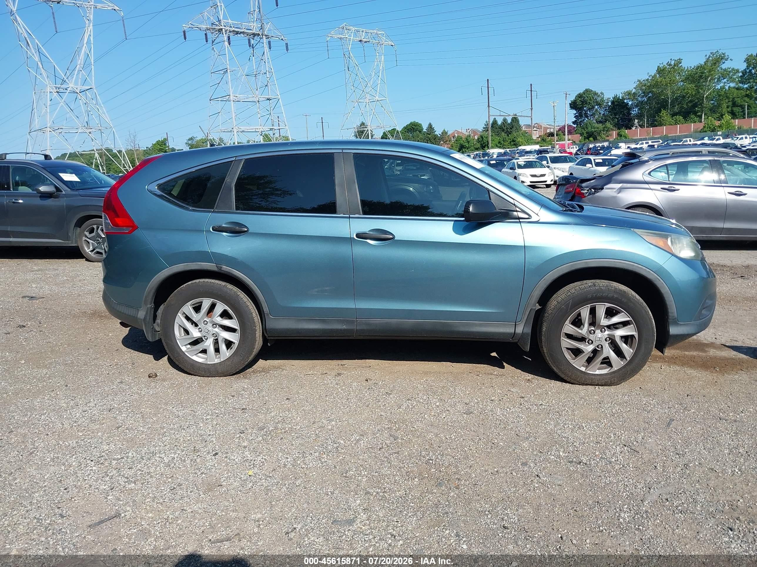 2013 Honda Cr-v Lx Light Blue vin: 5J6RM4H31DL013369