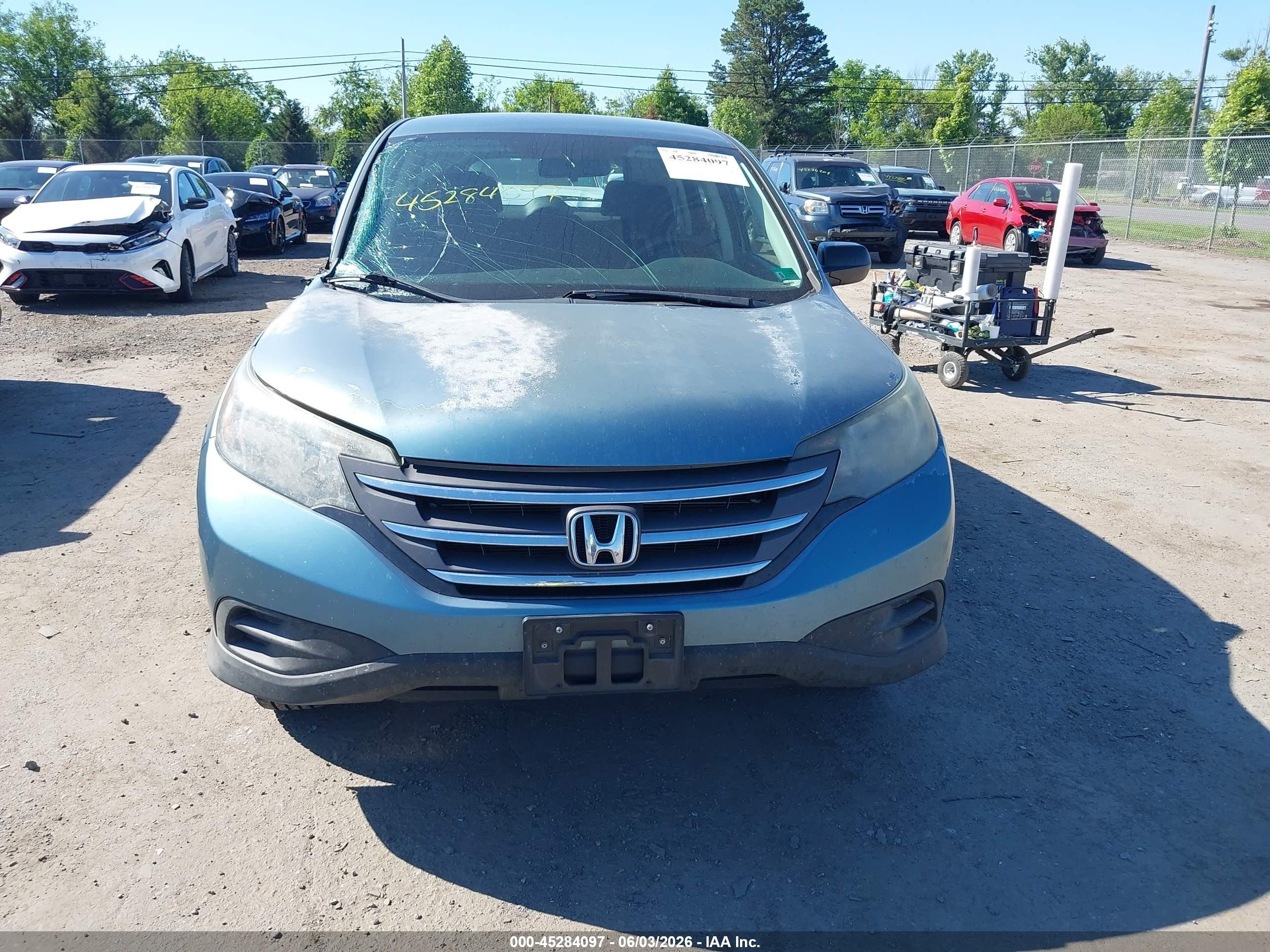 2013 Honda Cr-v Lx Blue vin: 5J6RM4H31DL047554