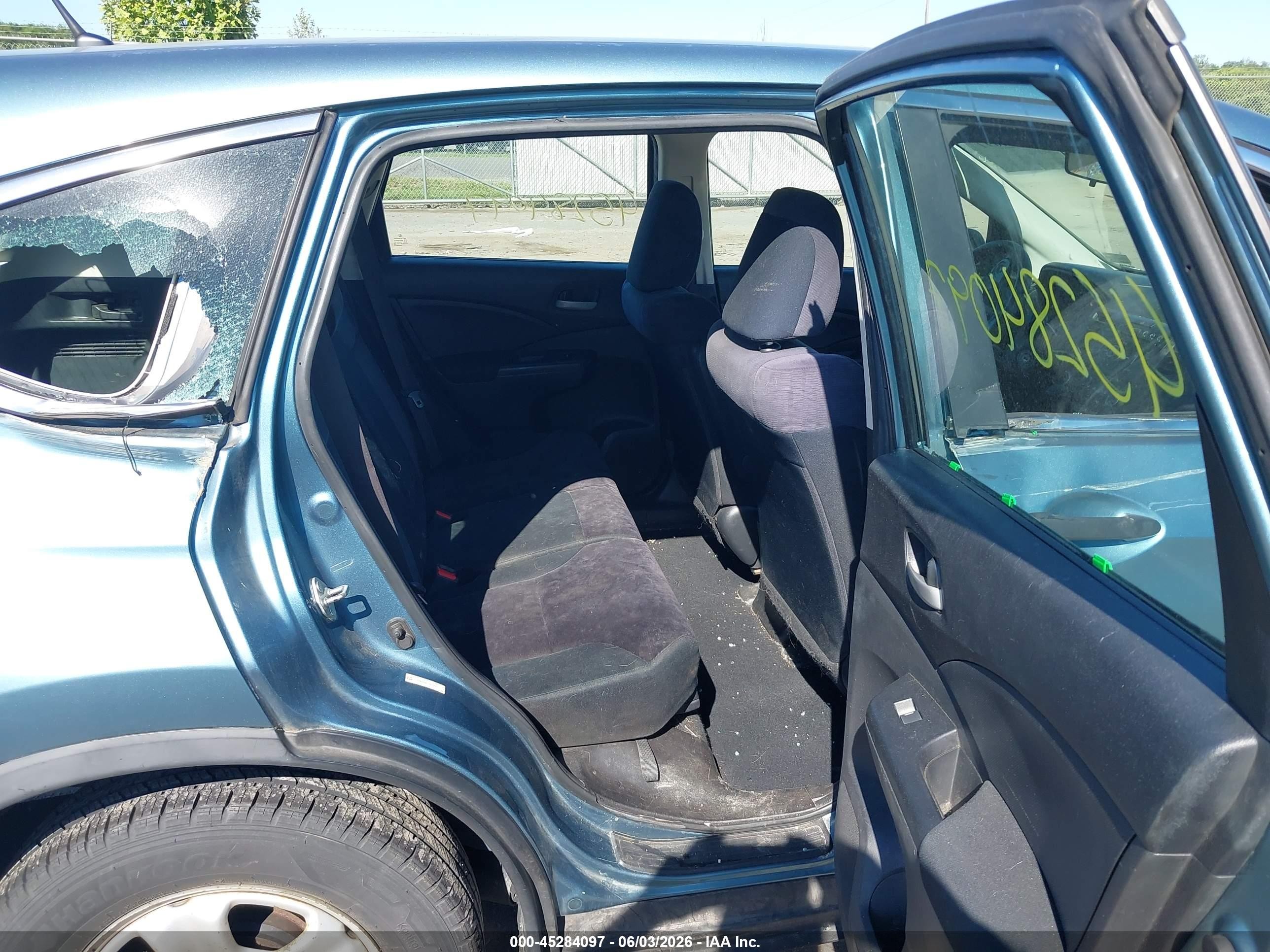 2013 Honda Cr-v Lx Blue vin: 5J6RM4H31DL047554