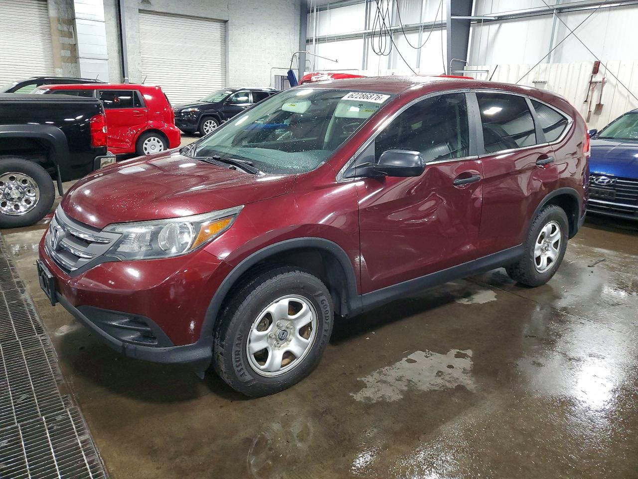 2013 Honda Cr-v Lx Burgundy vin: 5J6RM4H31DL052592