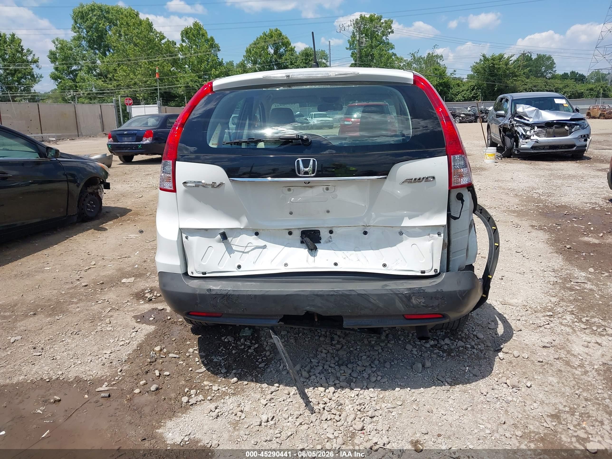 2013 Honda Cr-v Lx White vin: 5J6RM4H31DL073202