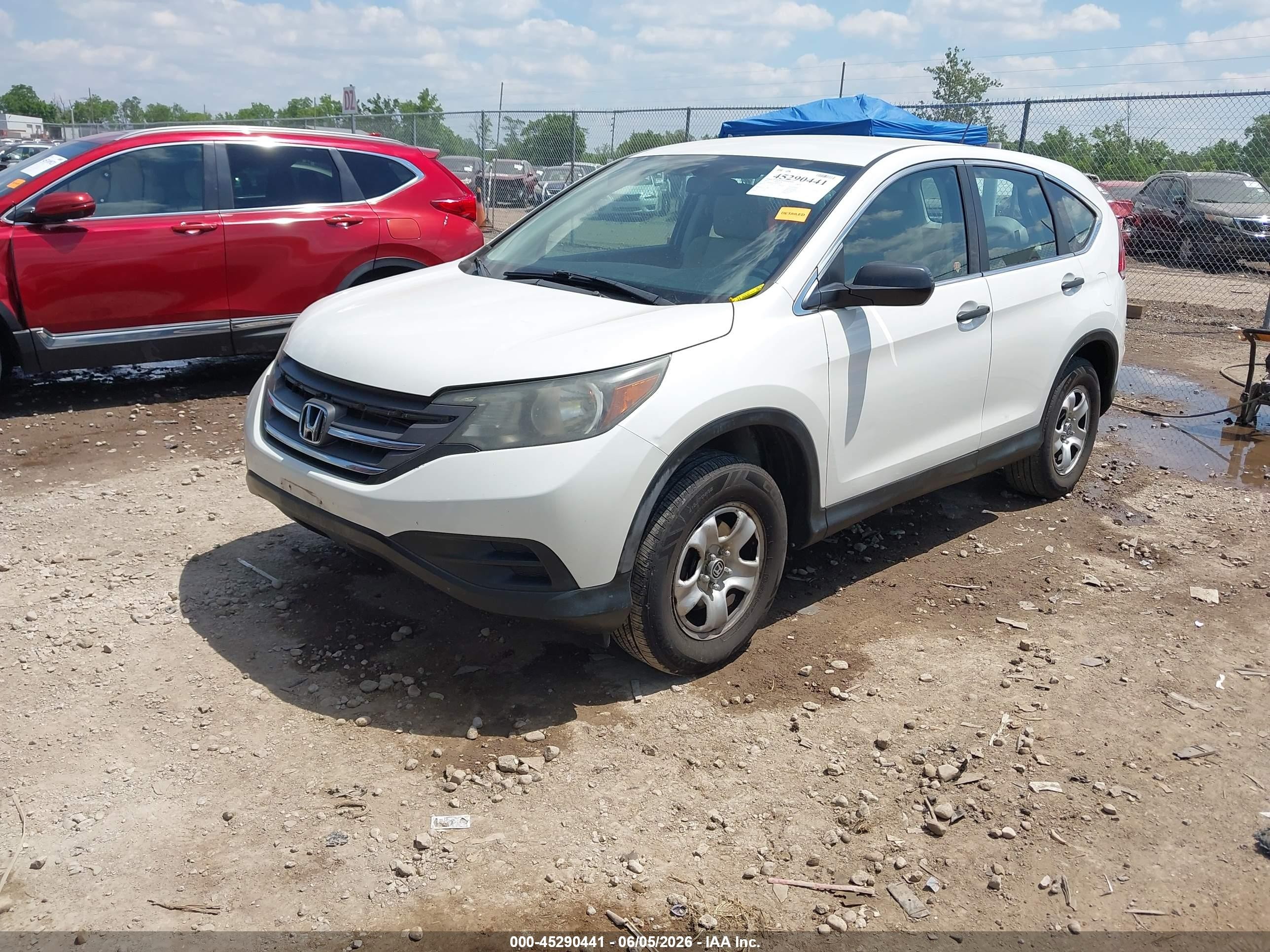 2013 Honda Cr-v Lx White vin: 5J6RM4H31DL073202