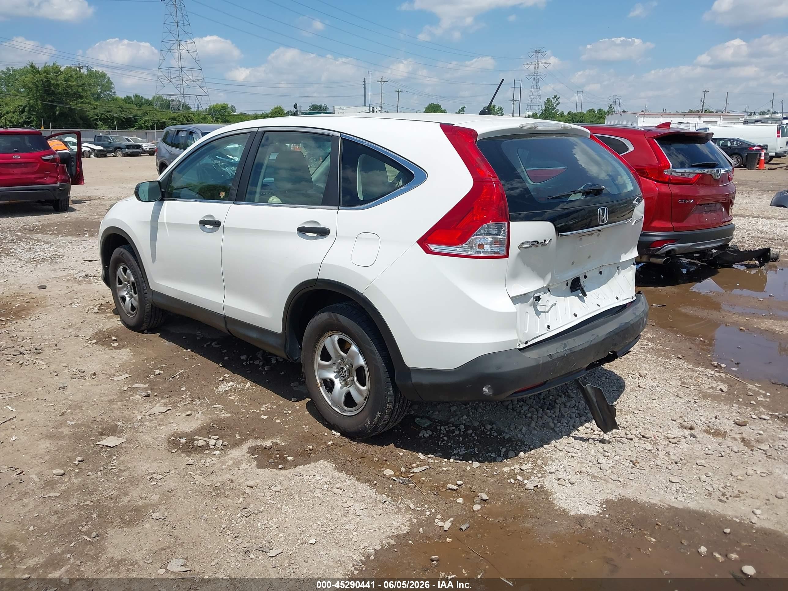 2013 Honda Cr-v Lx White vin: 5J6RM4H31DL073202