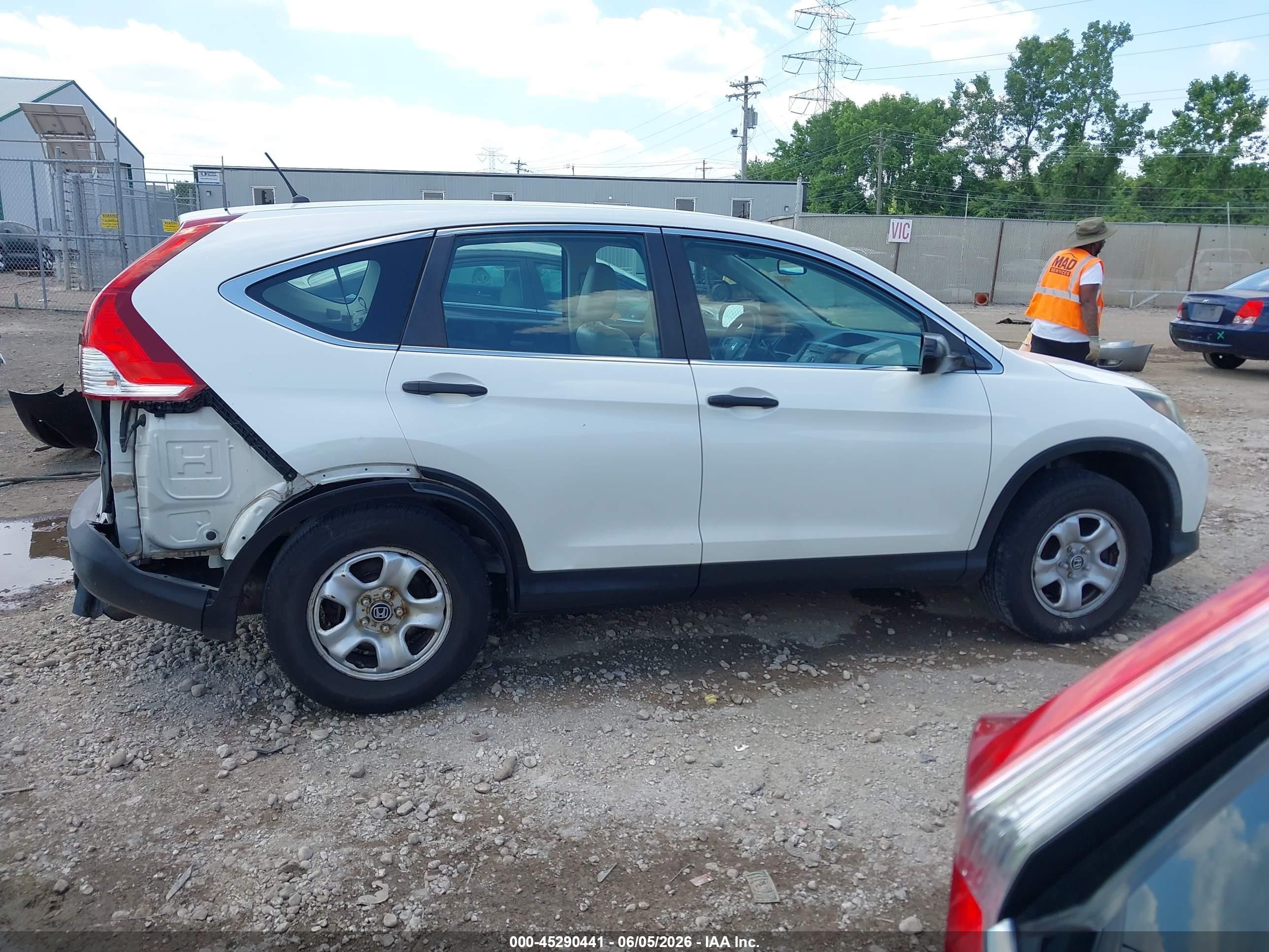 2013 Honda Cr-v Lx White vin: 5J6RM4H31DL073202