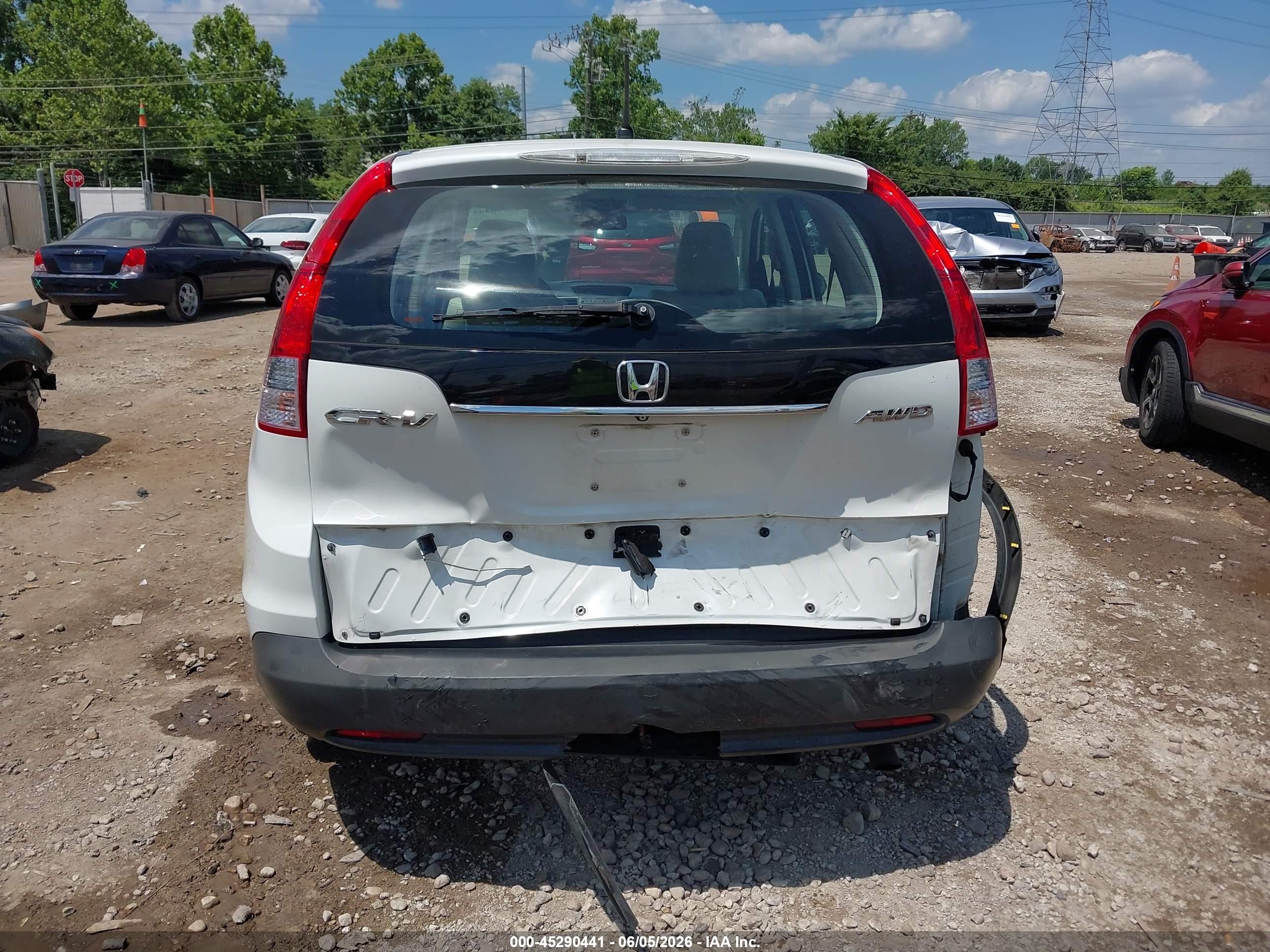 2013 Honda Cr-v Lx White vin: 5J6RM4H31DL073202