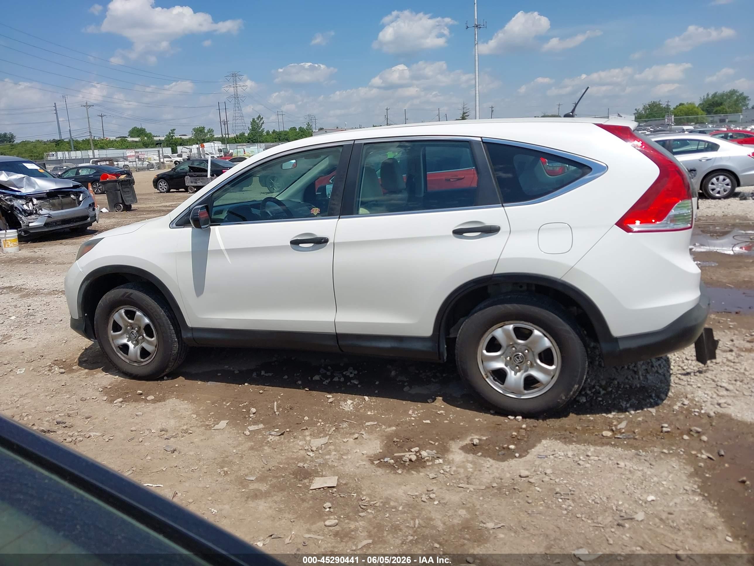 2013 Honda Cr-v Lx White vin: 5J6RM4H31DL073202