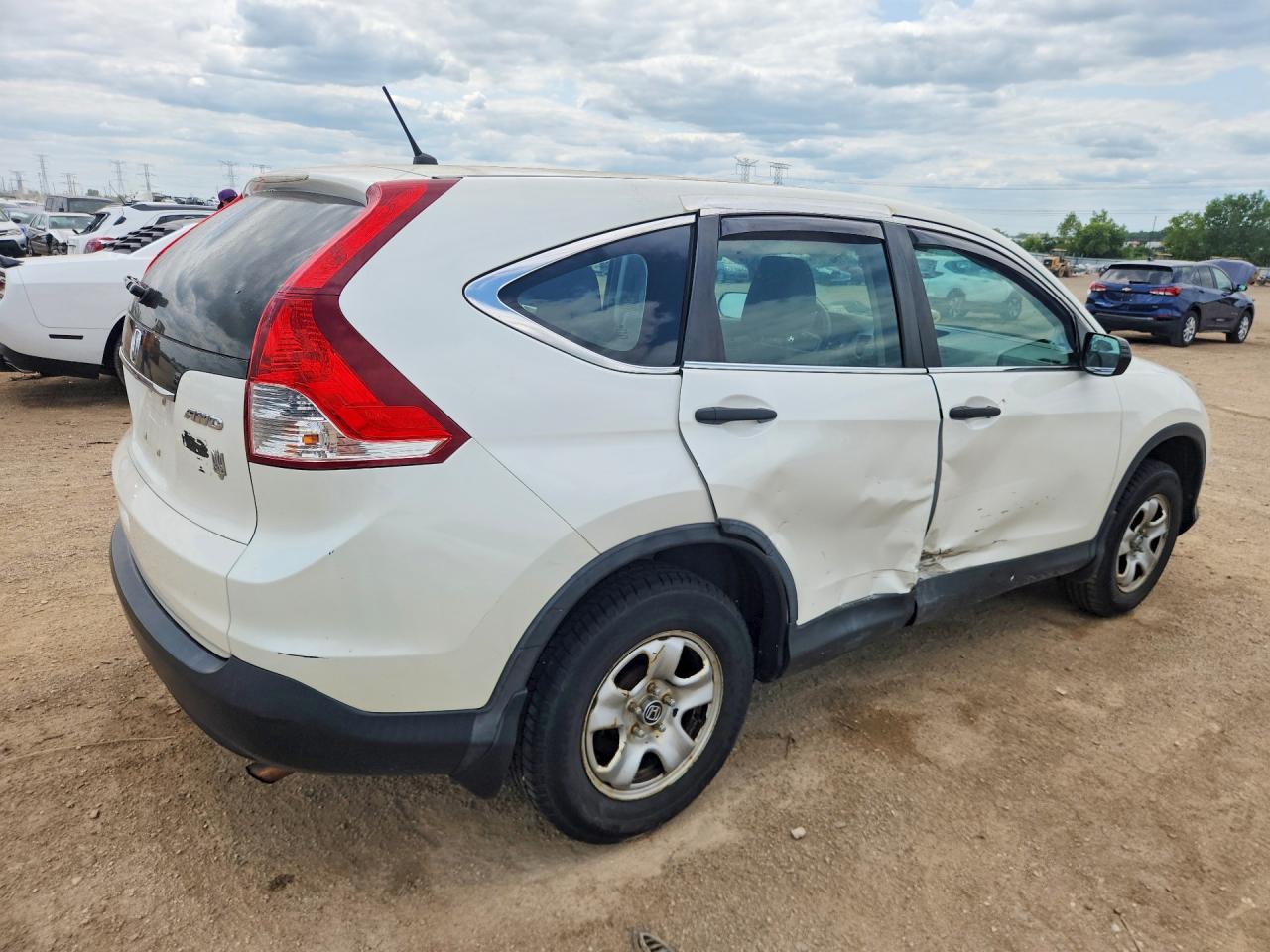 2014 Honda Cr-v Lx White vin: 5J6RM4H31EL093306