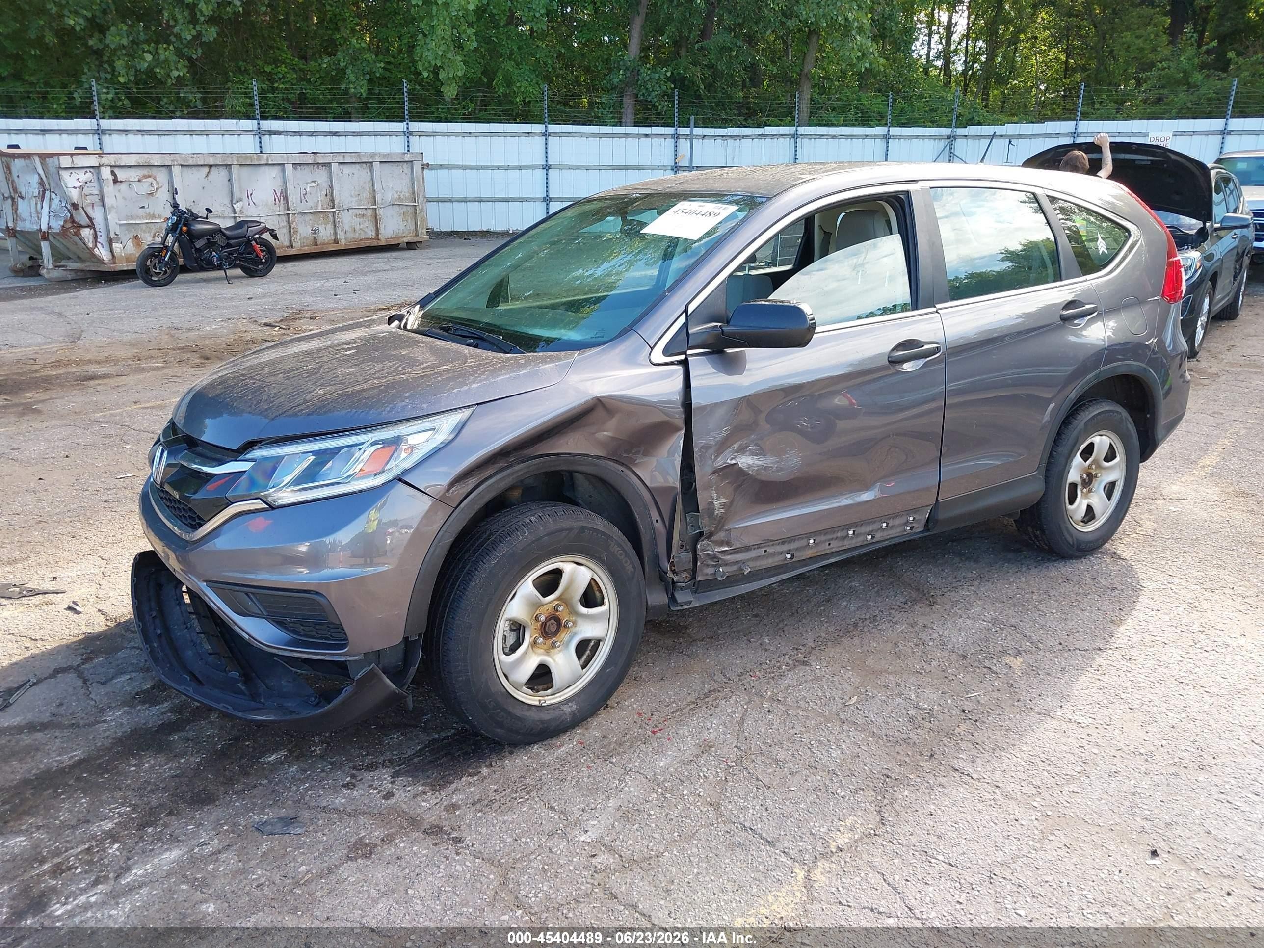 2015 Honda Cr-v Lx Gray vin: 5J6RM4H31FL039750