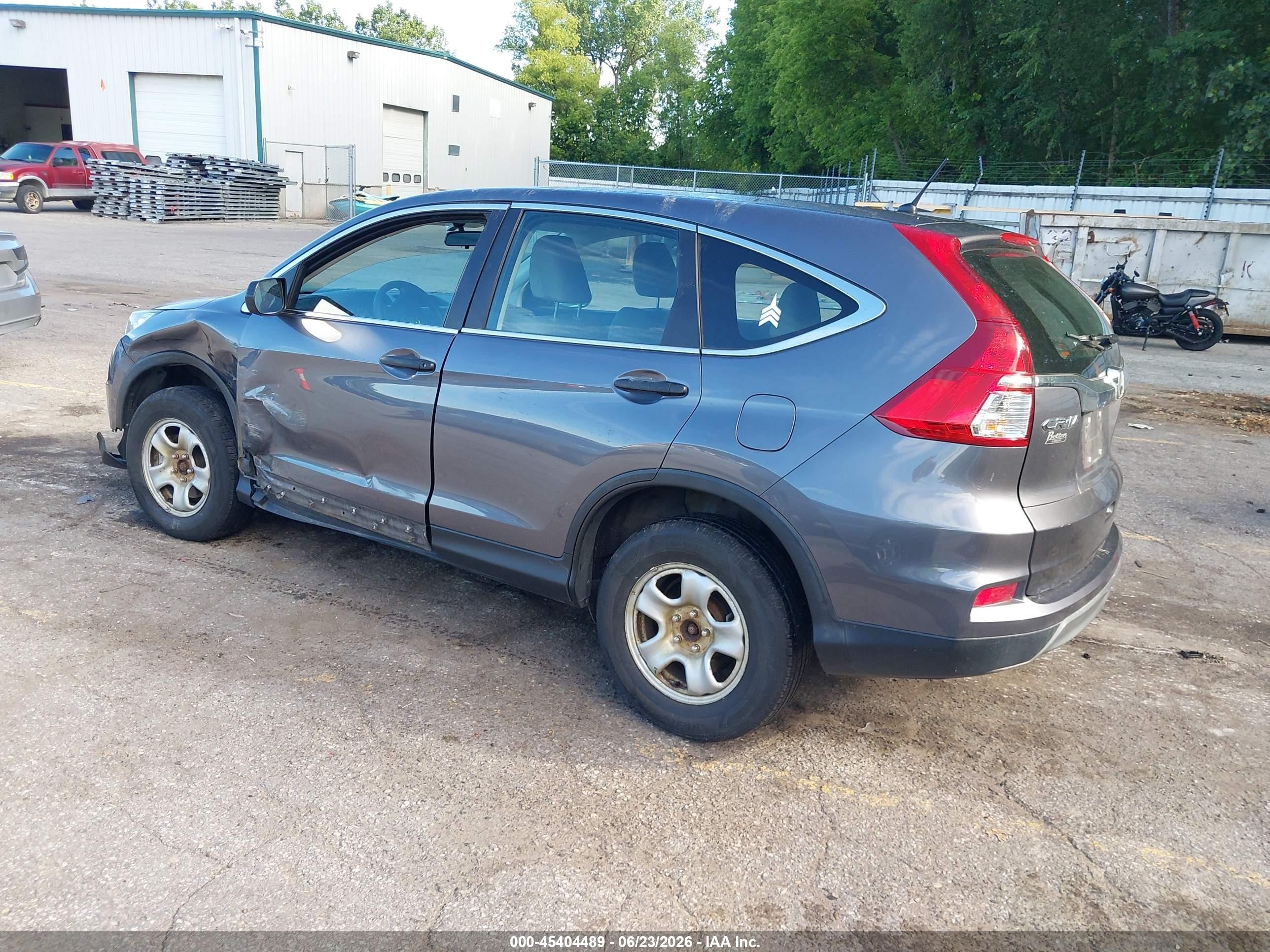 2015 Honda Cr-v Lx Gray vin: 5J6RM4H31FL039750