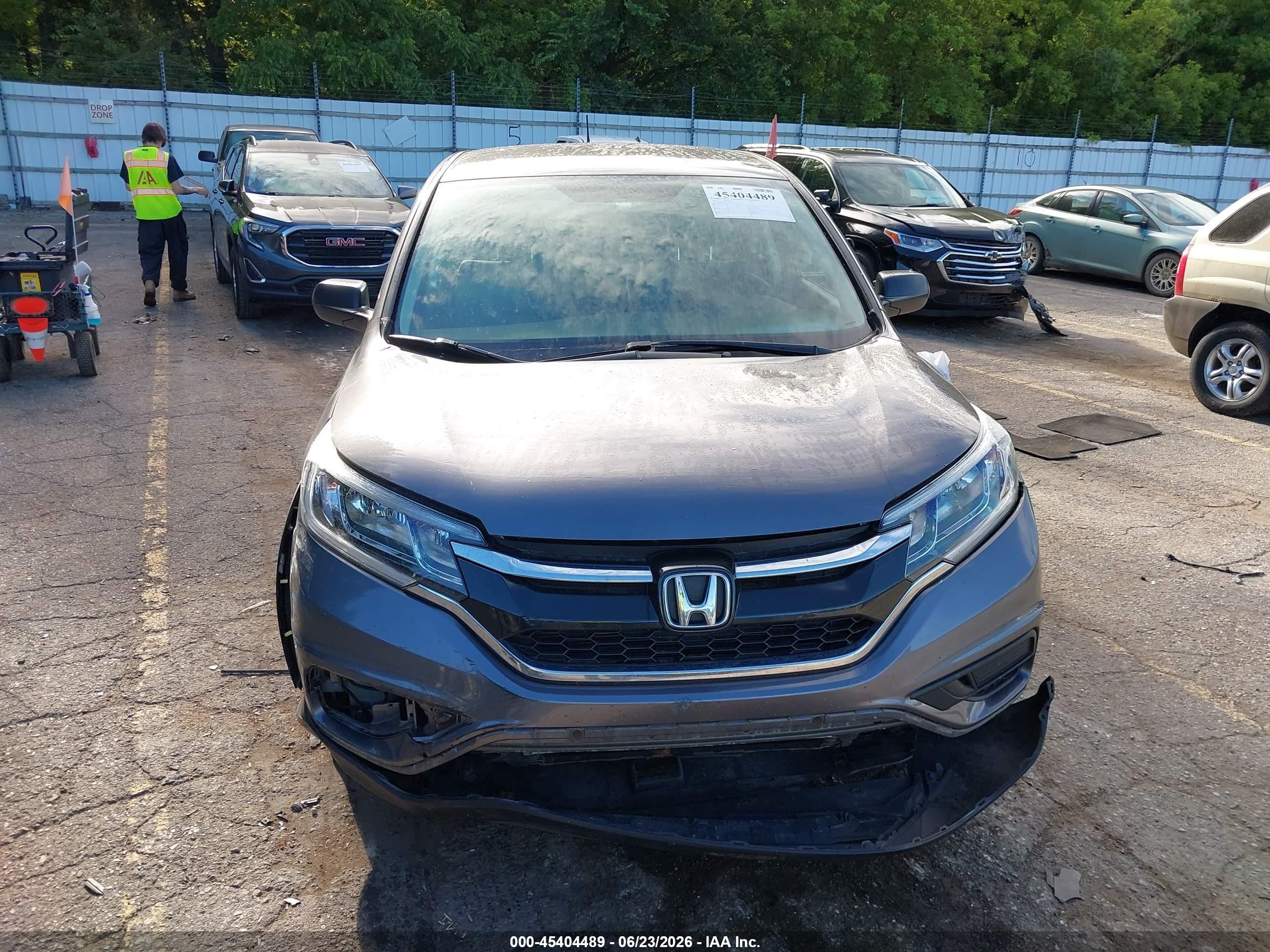 2015 Honda Cr-v Lx Gray vin: 5J6RM4H31FL039750