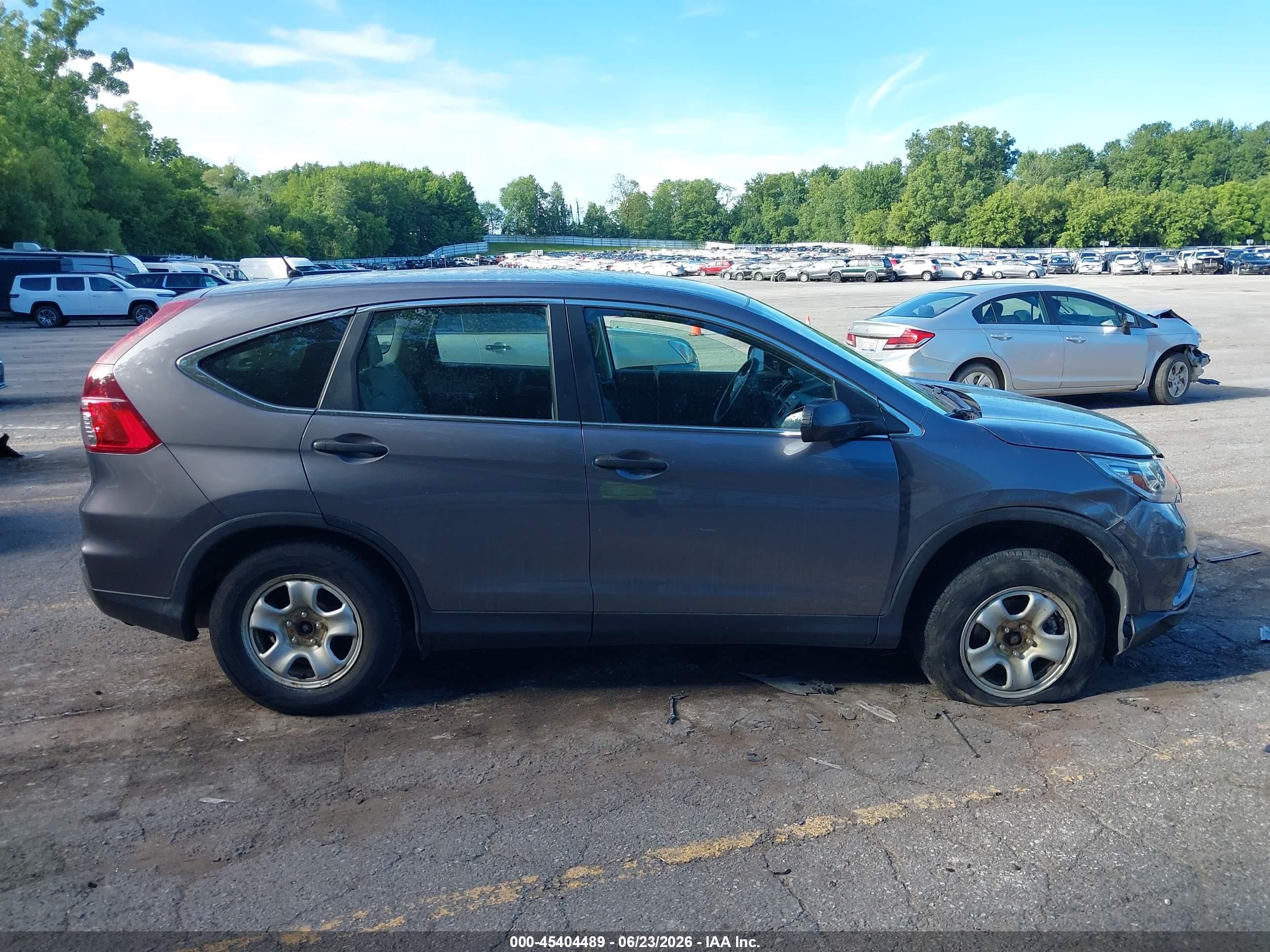 2015 Honda Cr-v Lx Gray vin: 5J6RM4H31FL039750