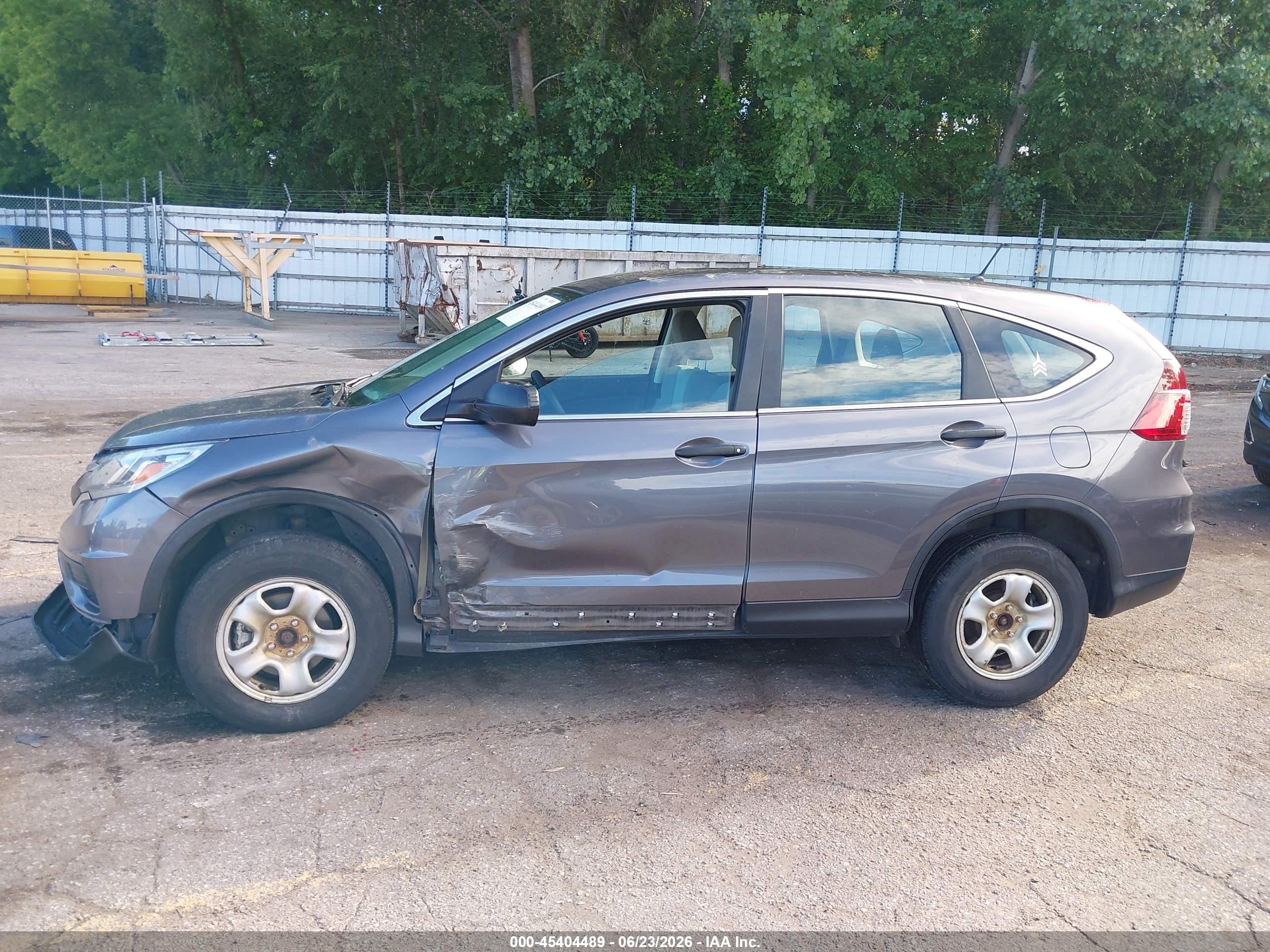 2015 Honda Cr-v Lx Gray vin: 5J6RM4H31FL039750