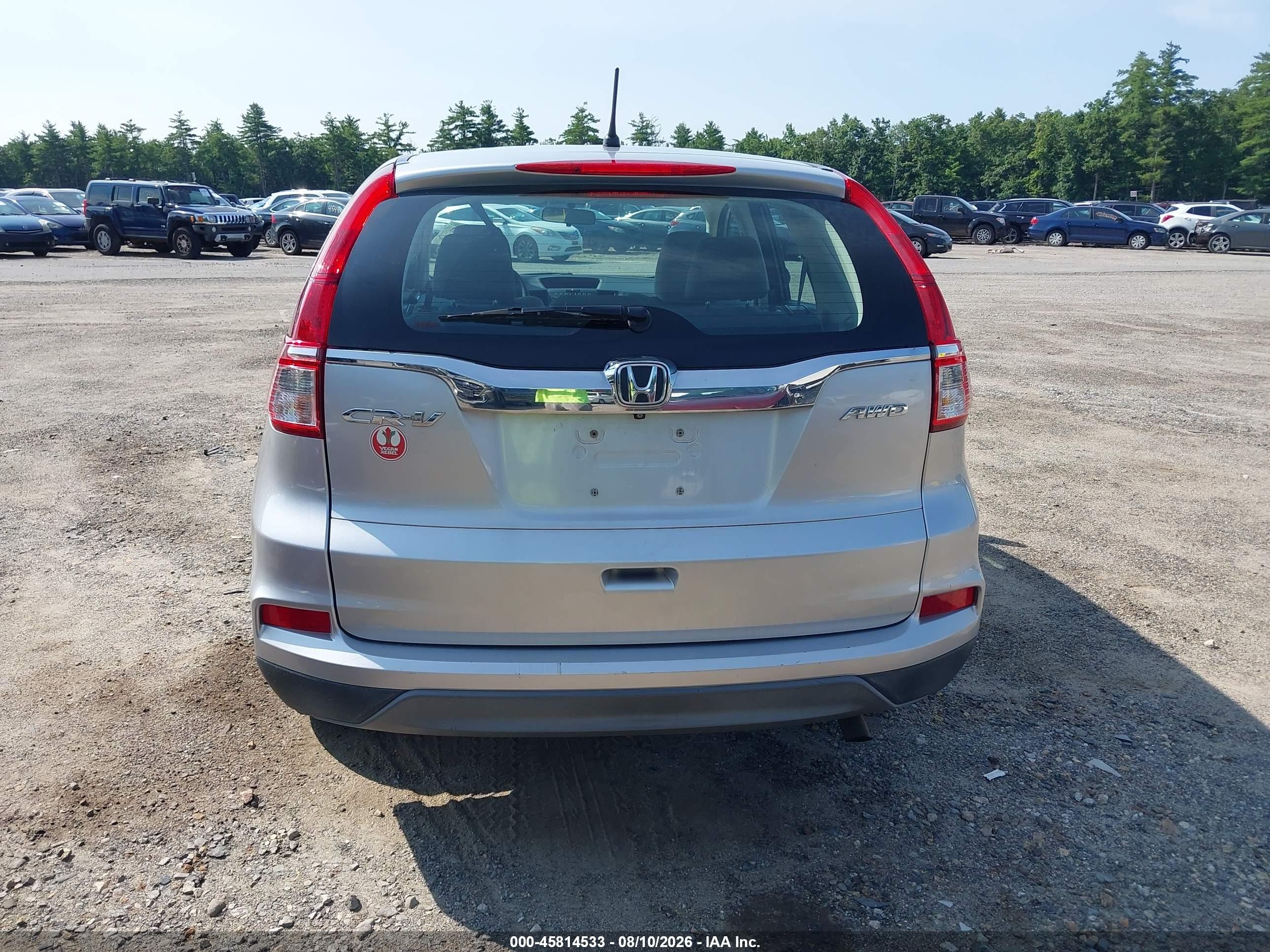 2015 Honda Cr-v Lx Silver vin: 5J6RM4H31FL039800