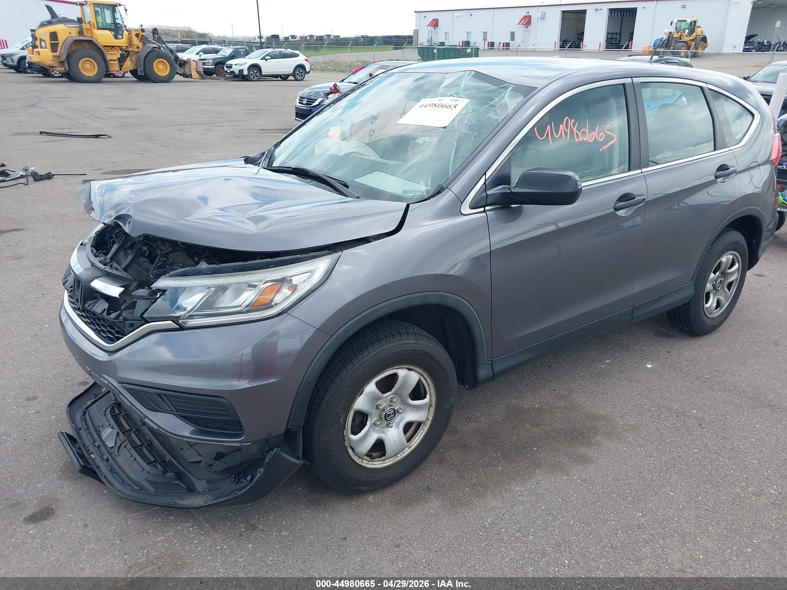 2015 Honda Cr-v Lx Gray vin: 5J6RM4H31FL045192