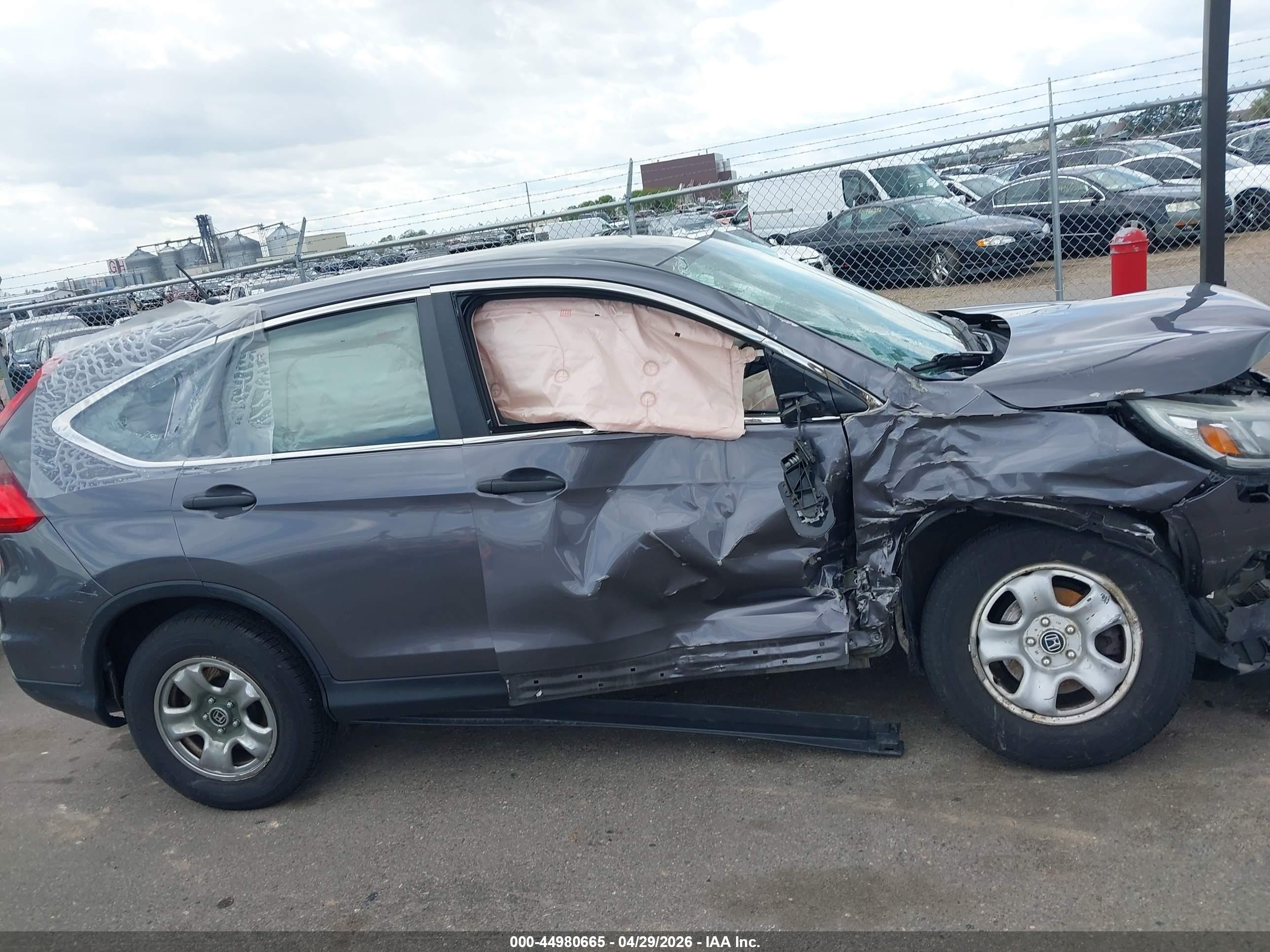 2015 Honda Cr-v Lx Gray vin: 5J6RM4H31FL045192