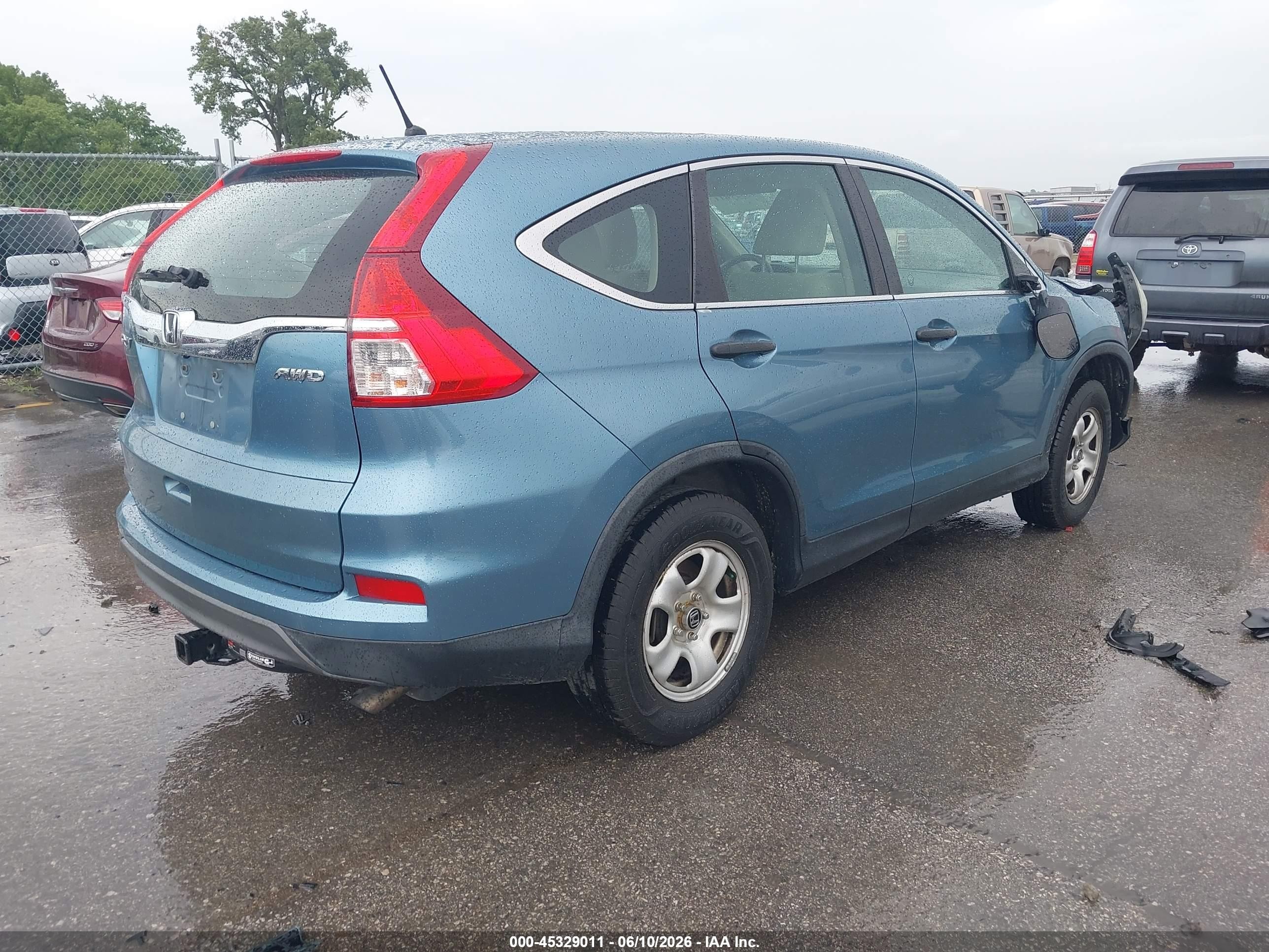2015 Honda Cr-v Lx Синий vin: 5J6RM4H31FL050294