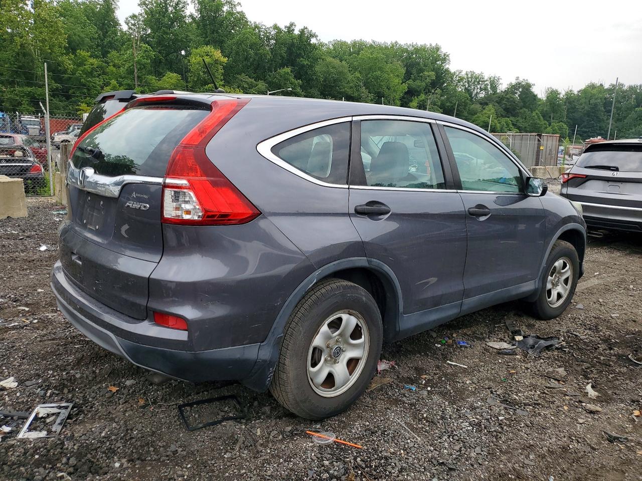 2015 Honda Cr-v Lx Серый vin: 5J6RM4H31FL073851