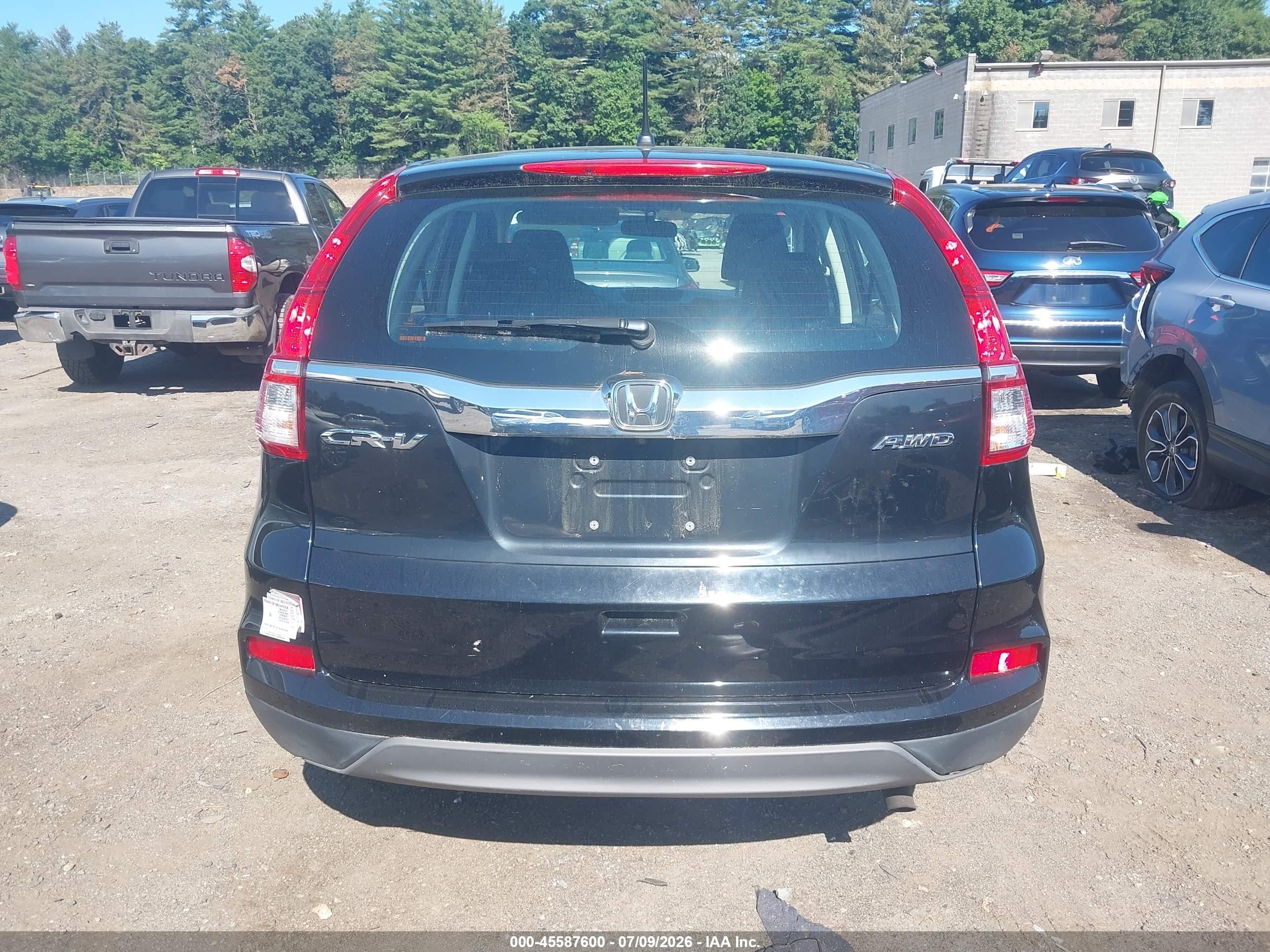 2015 Honda Cr-v Lx Black vin: 5J6RM4H31FL114687
