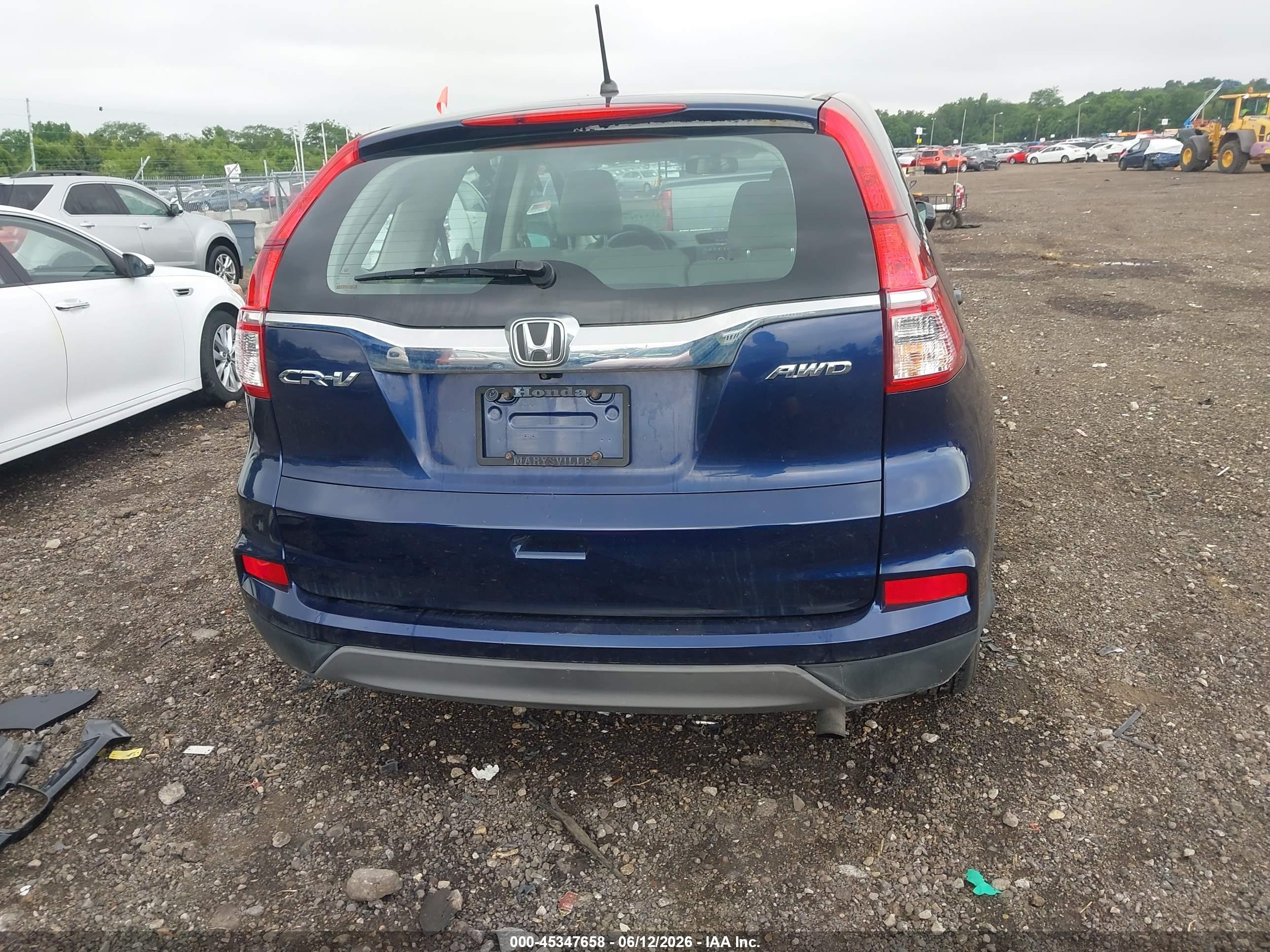 2015 Honda Cr-v Lx Синий vin: 5J6RM4H31FL119629