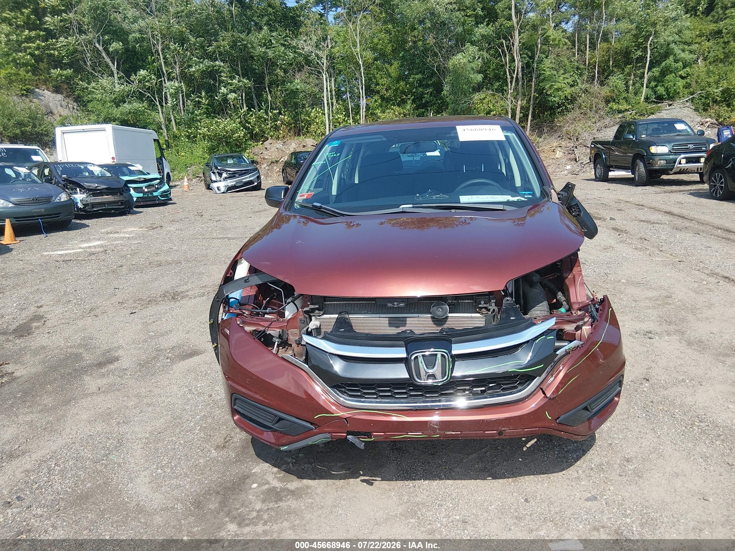 2015 Honda Cr-v Lx Brown vin: 5J6RM4H31FL122949