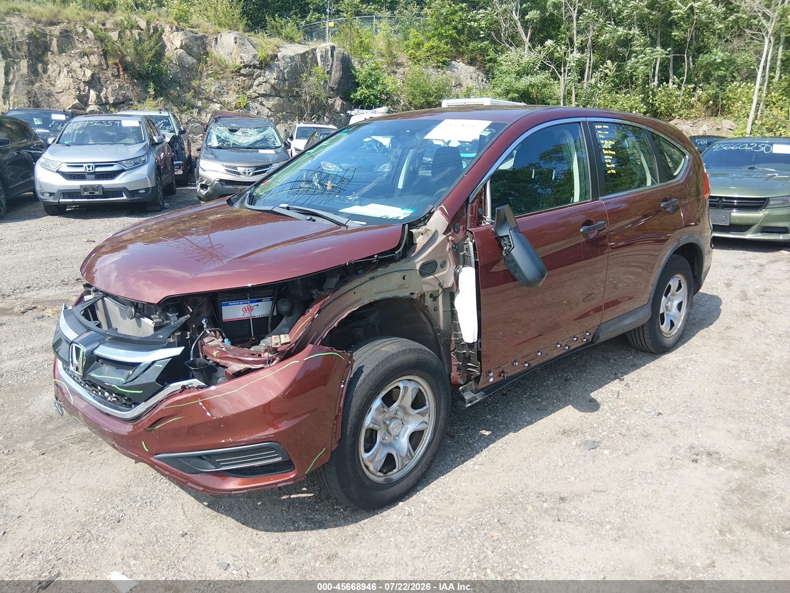 2015 Honda Cr-v Lx Brown vin: 5J6RM4H31FL122949