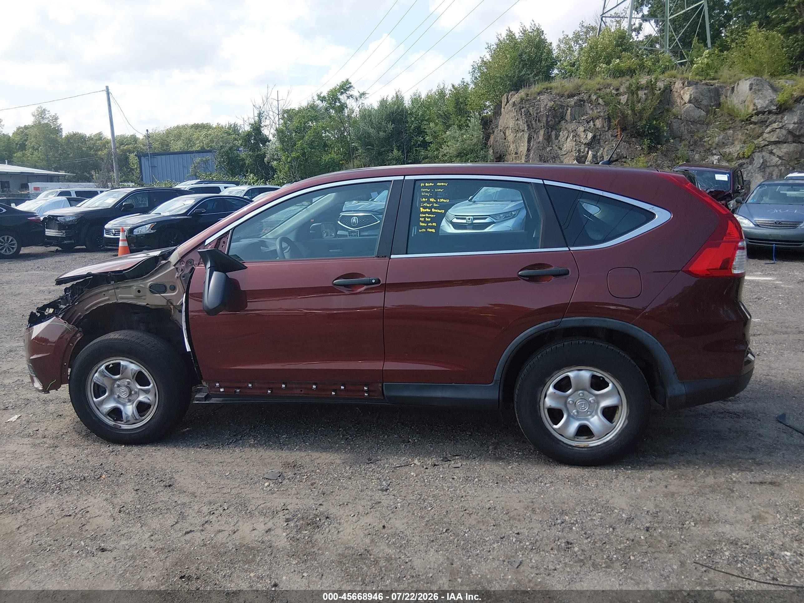 2015 Honda Cr-v Lx Brown vin: 5J6RM4H31FL122949