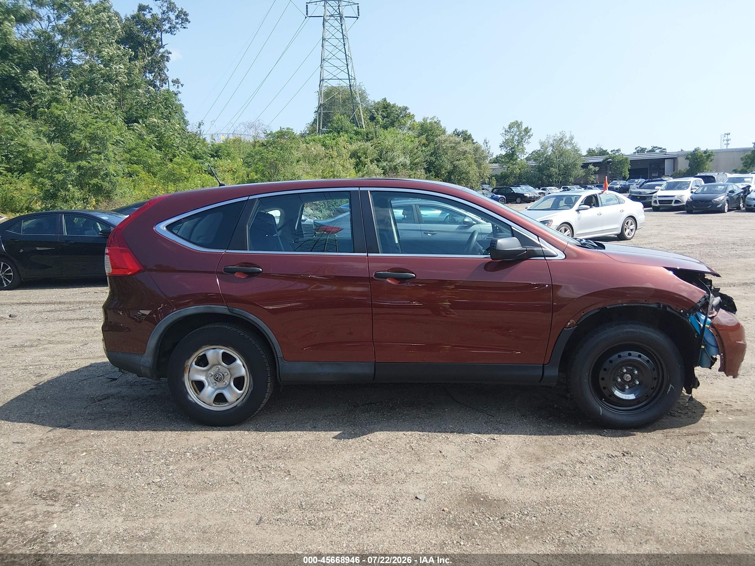 2015 Honda Cr-v Lx Brown vin: 5J6RM4H31FL122949