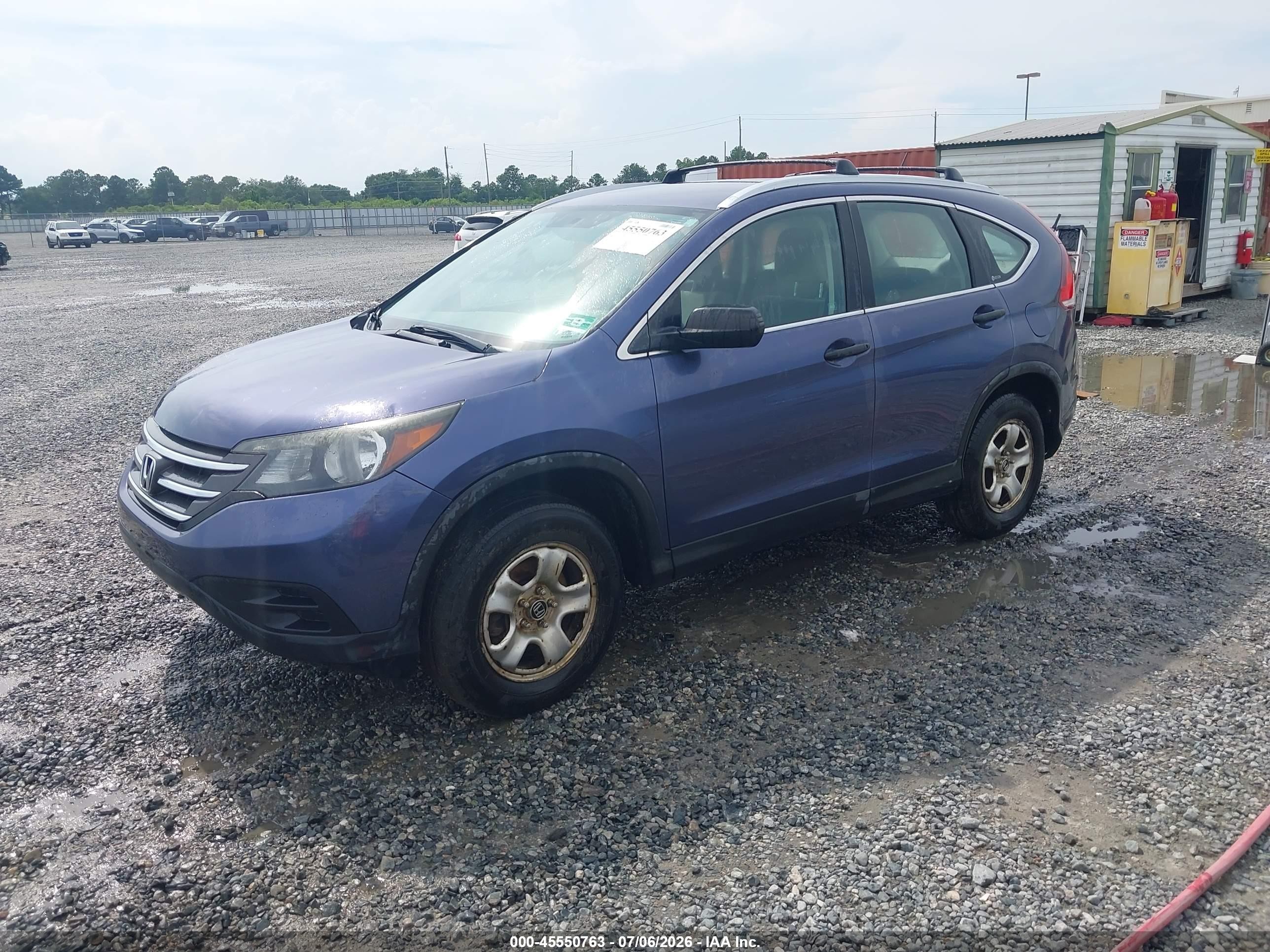 2012 Honda Cr-v Lx Blue vin: 5J6RM4H32CL028056