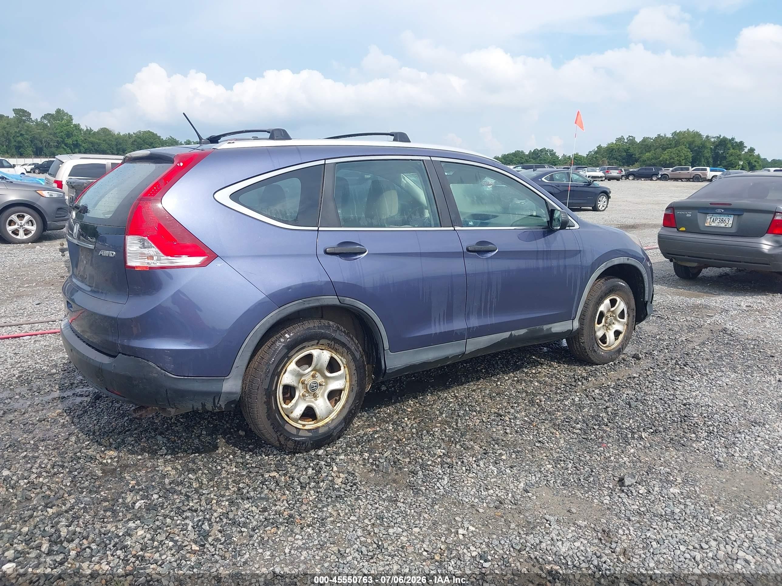 2012 Honda Cr-v Lx Blue vin: 5J6RM4H32CL028056