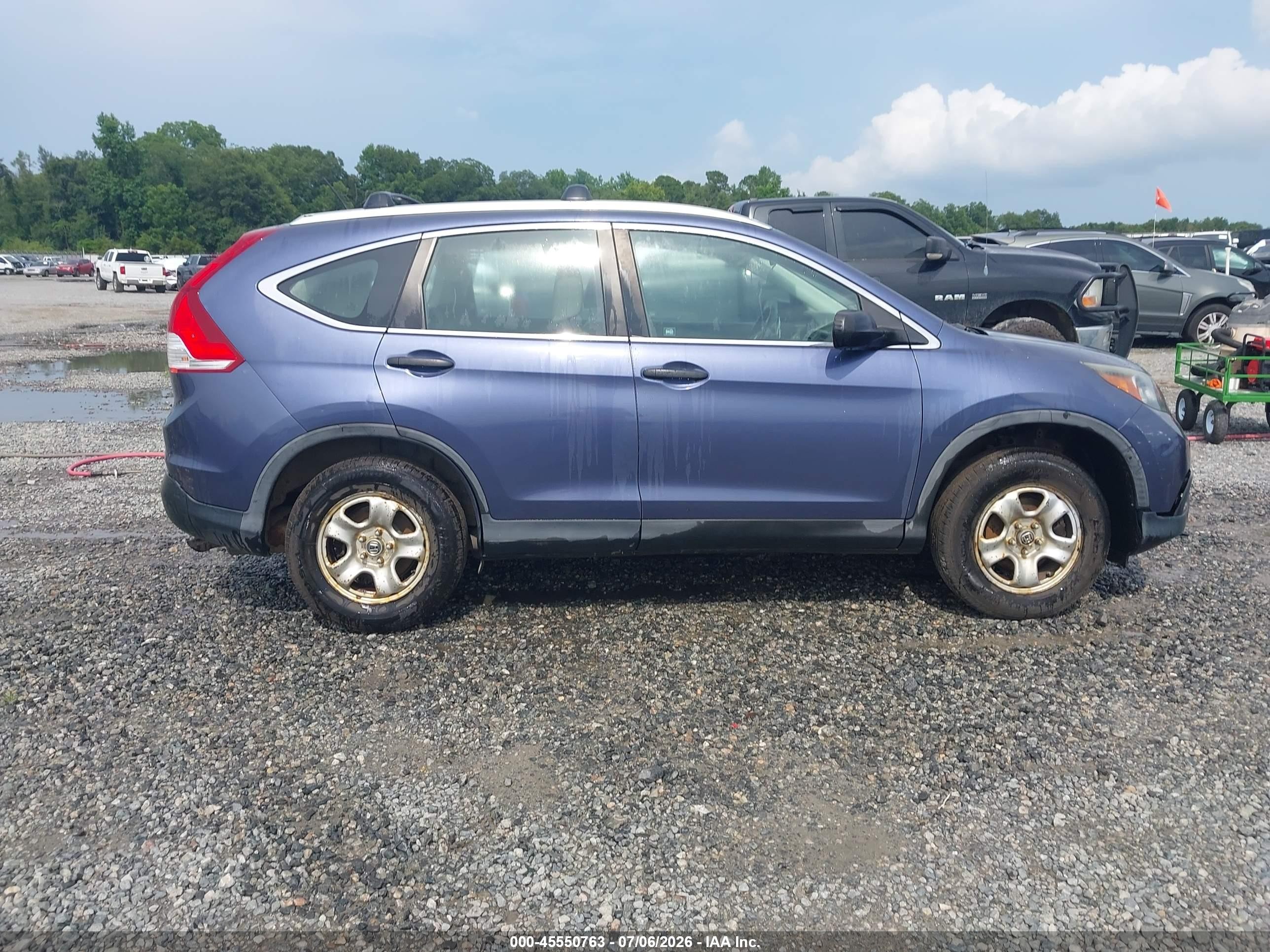 2012 Honda Cr-v Lx Blue vin: 5J6RM4H32CL028056