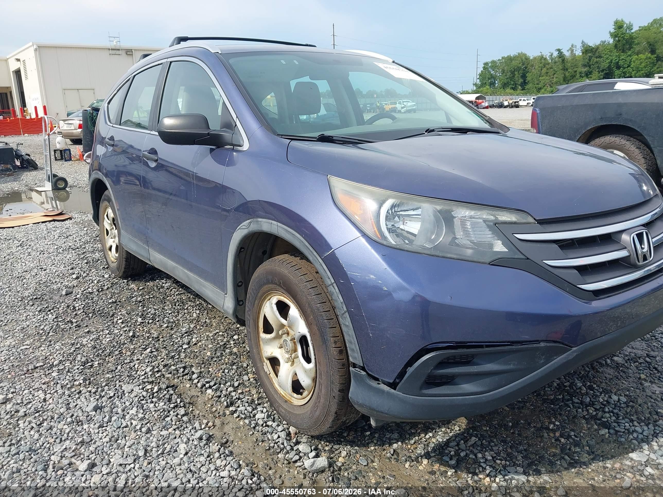 2012 Honda Cr-v Lx Blue vin: 5J6RM4H32CL028056