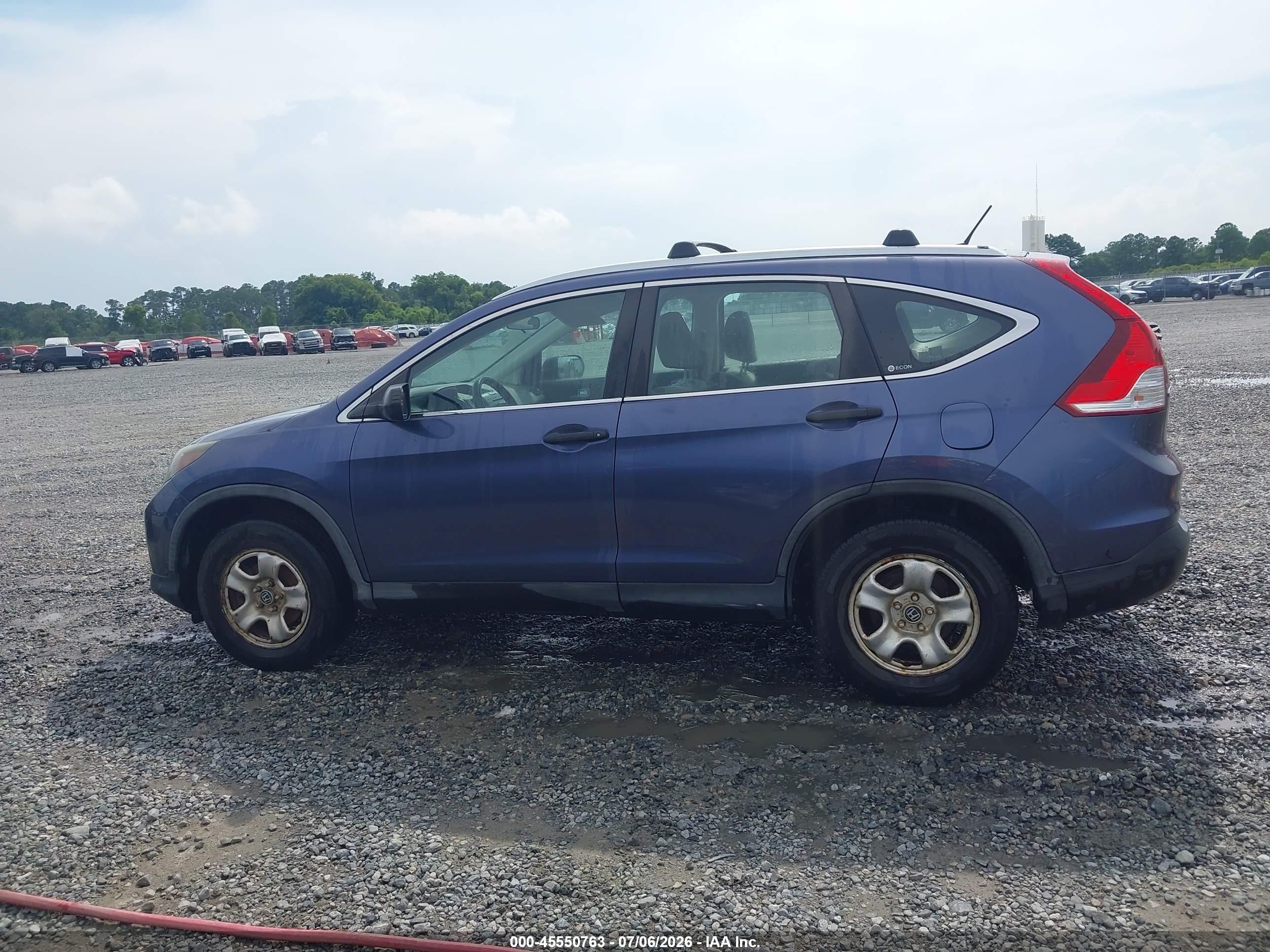 2012 Honda Cr-v Lx Blue vin: 5J6RM4H32CL028056