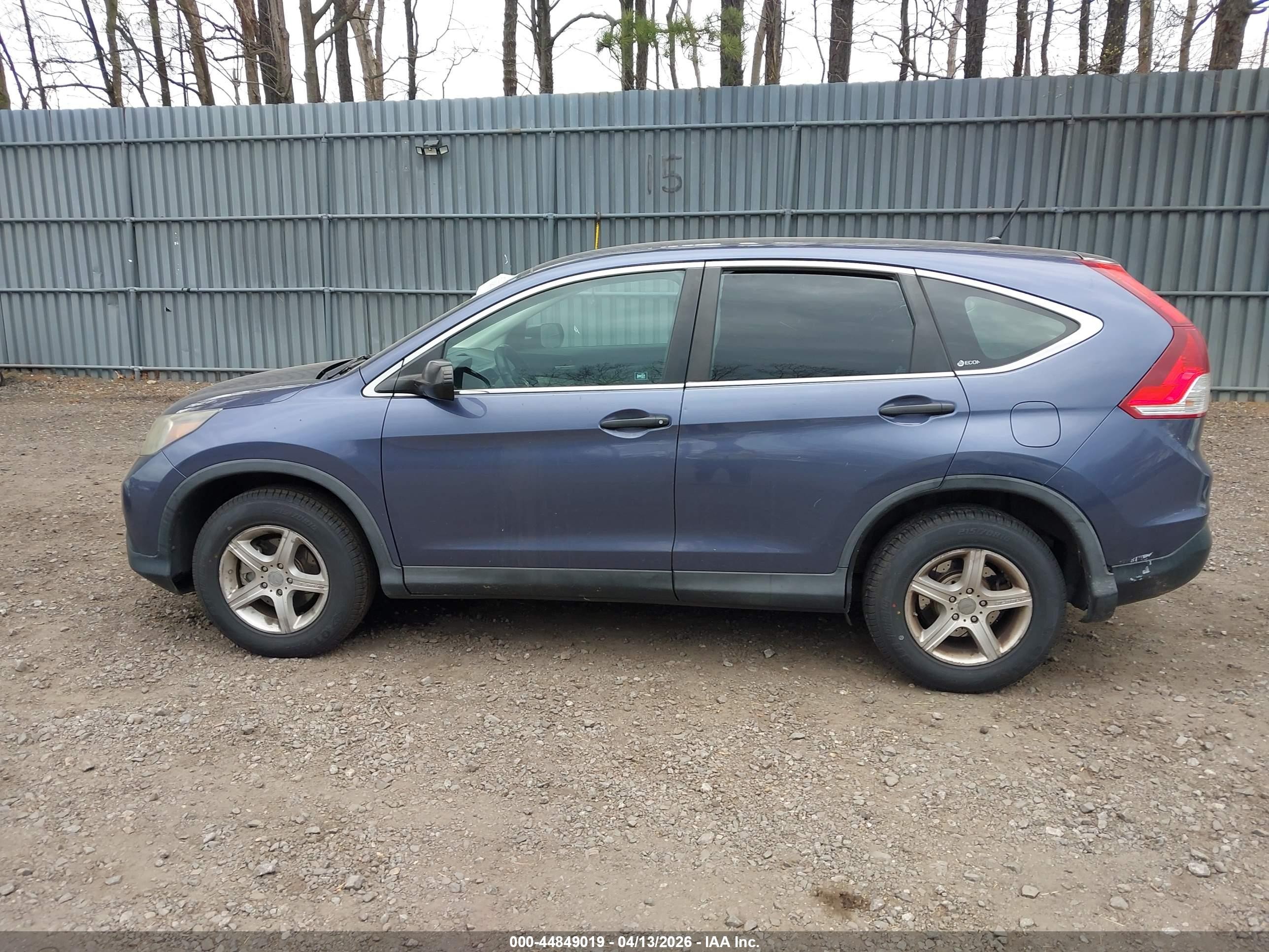 2012 Honda Cr-v Lx Blue vin: 5J6RM4H32CL060702