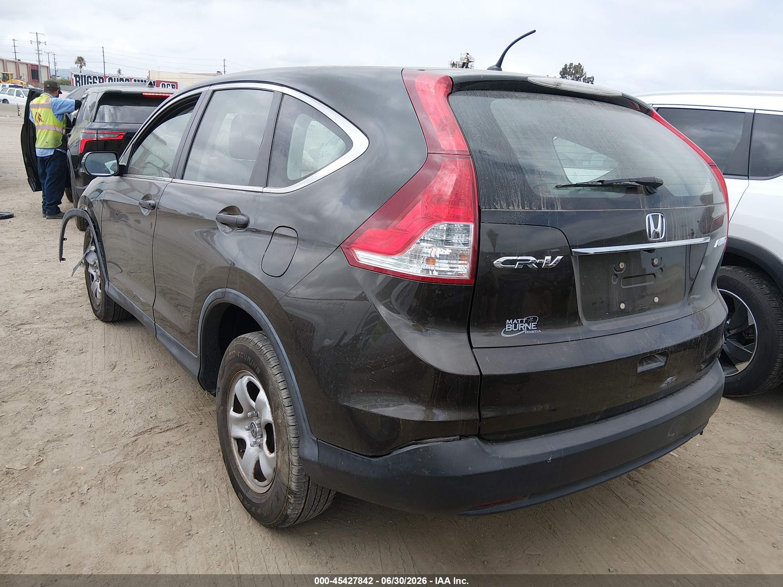 2013 Honda Cr-v Lx Gray vin: 5J6RM4H32DL004390