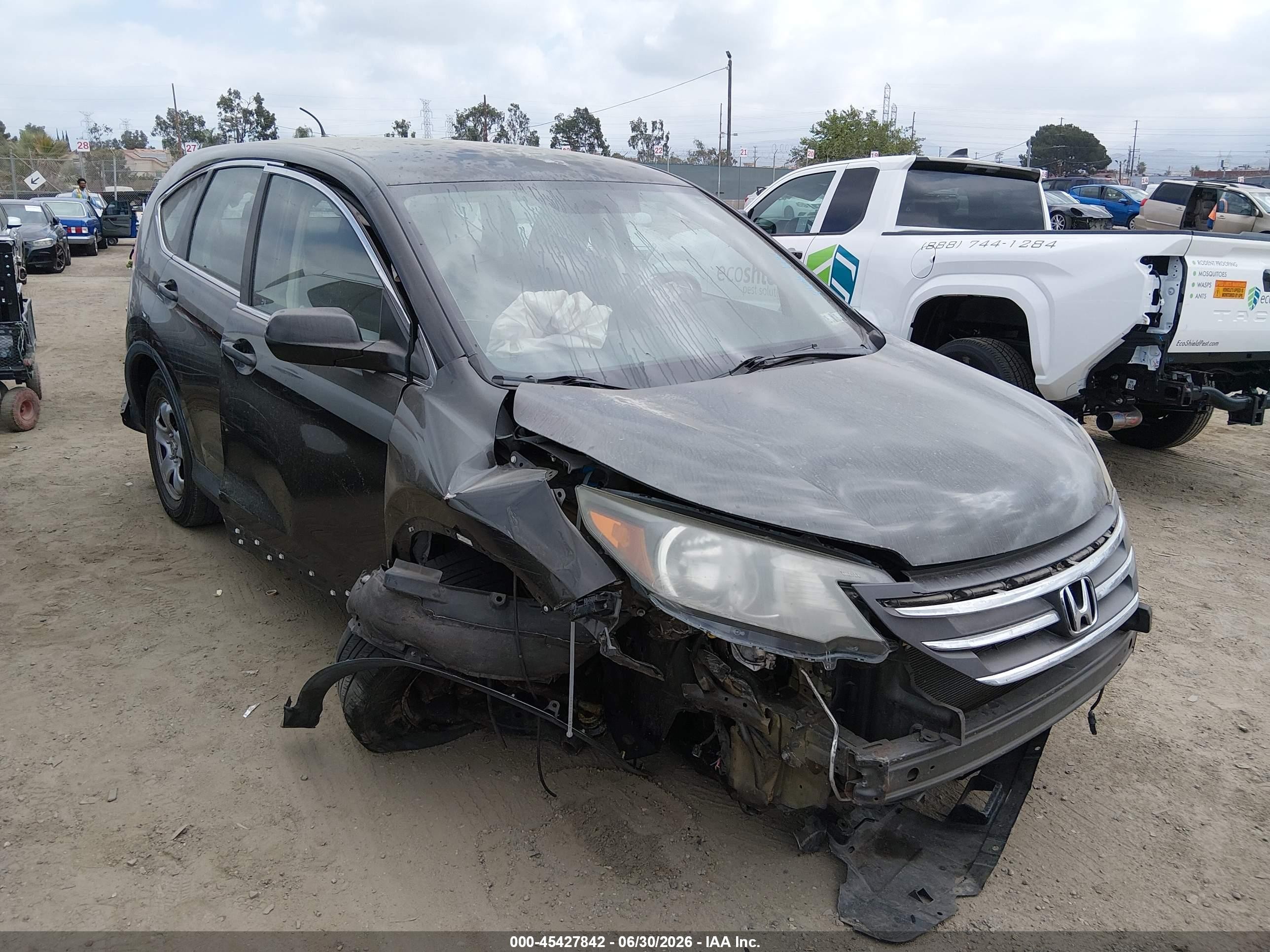 2013 Honda Cr-v Lx Gray vin: 5J6RM4H32DL004390