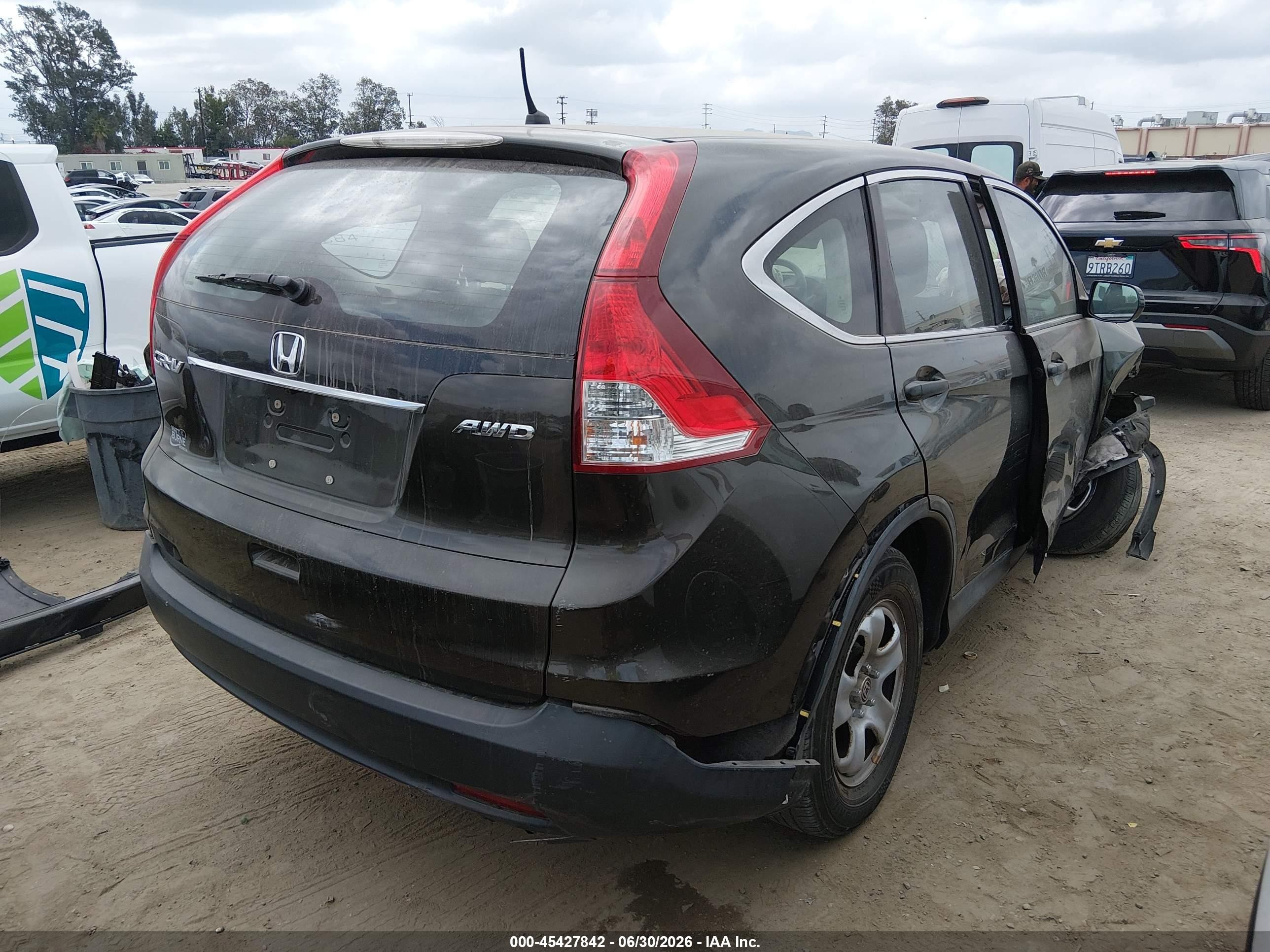 2013 Honda Cr-v Lx Gray vin: 5J6RM4H32DL004390